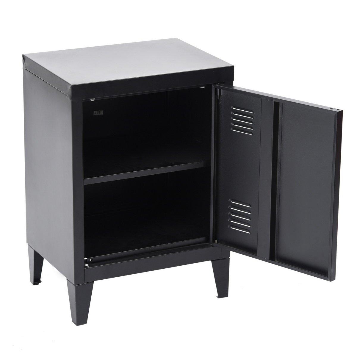 Black - Urban Meuble - Modern Metal Bedside Cabinet - 5