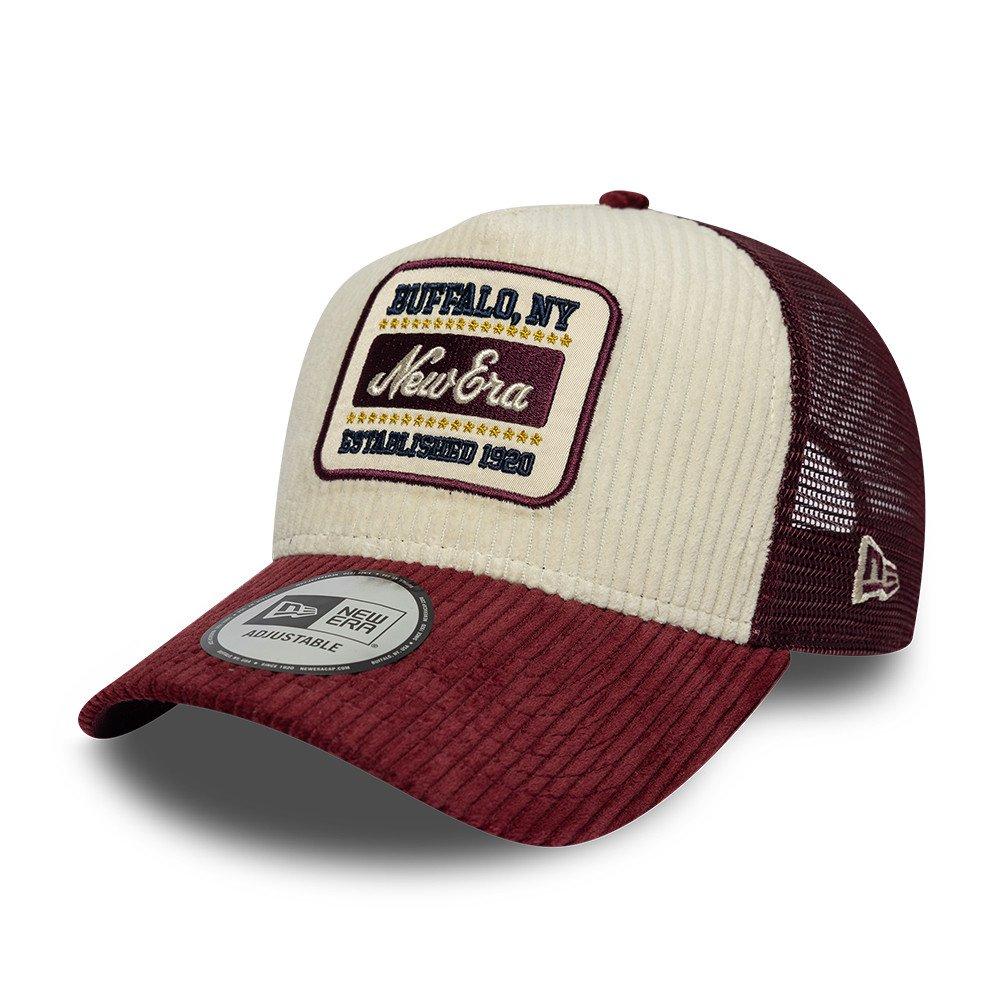 NE Maroon/Stone - New Era - Cord E-Frame Snapback Trucker Cap - 1