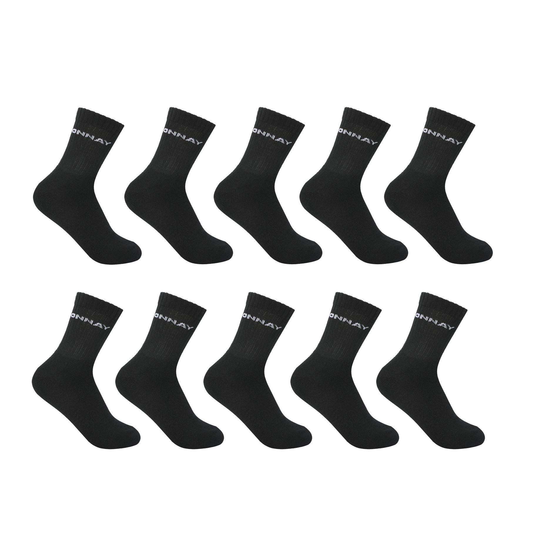 Donnay  10 Pack Quarter Socks - Black - Mens 7-11