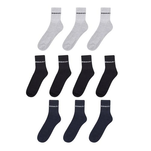 Dark Asst - Donnay - 10 Pack Quarter Socks Mens - 1