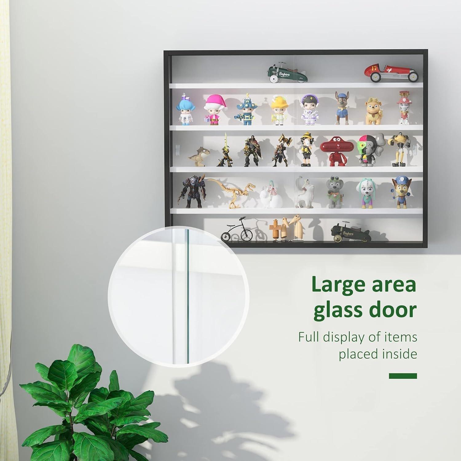 Black - HOMCOM - 5-Tier Wall Display Shelf Unit Cabinet¿ - 5