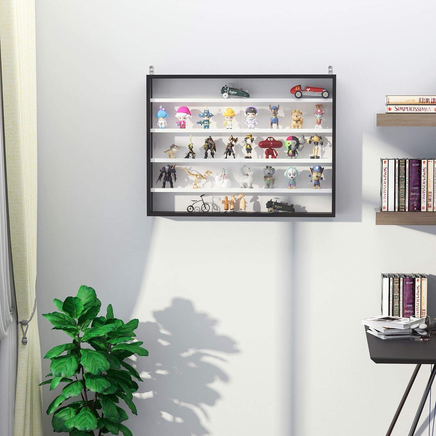 Black - HOMCOM - 5-Tier Wall Display Shelf Unit Cabinet¿ - 7