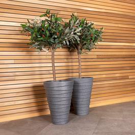 Charles Bentley Trojan Pot Planter Granite Set of 2