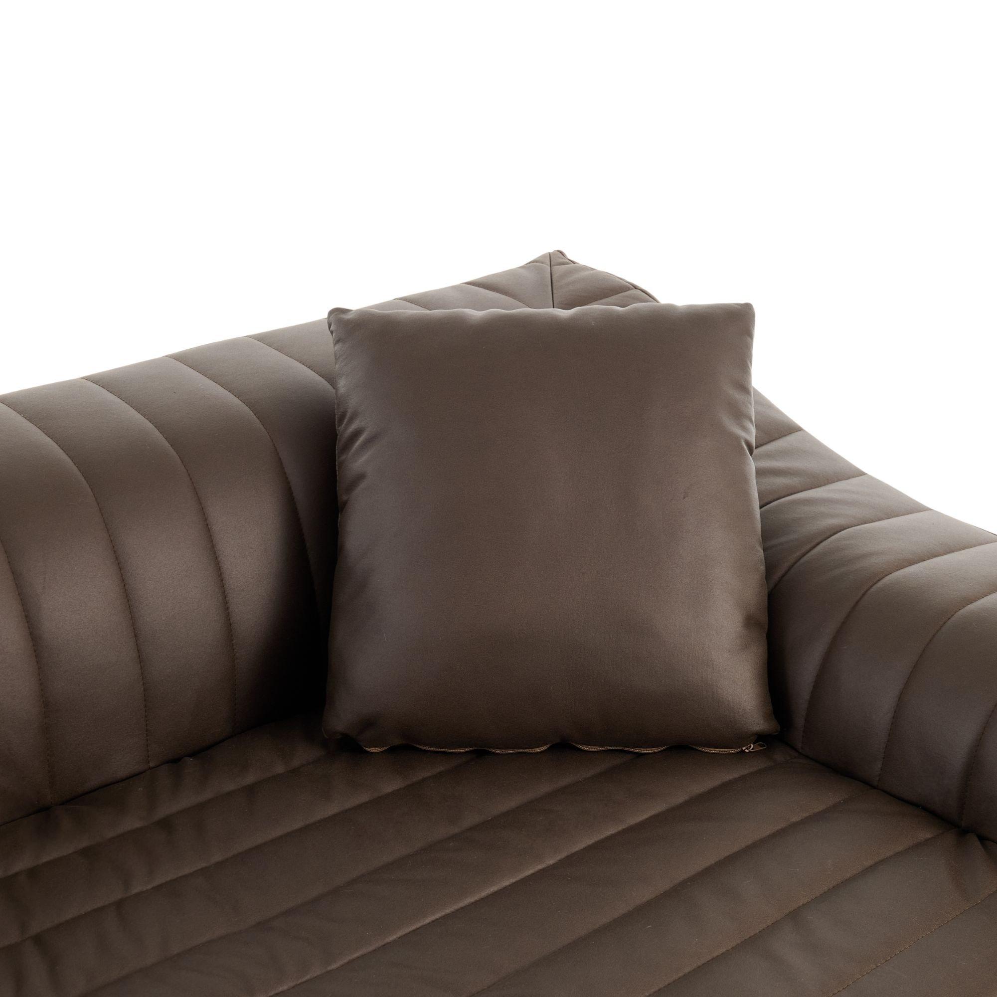 Brown - Urban Meuble - Modern Channel-Tufted 2-Seater Sofa - 15