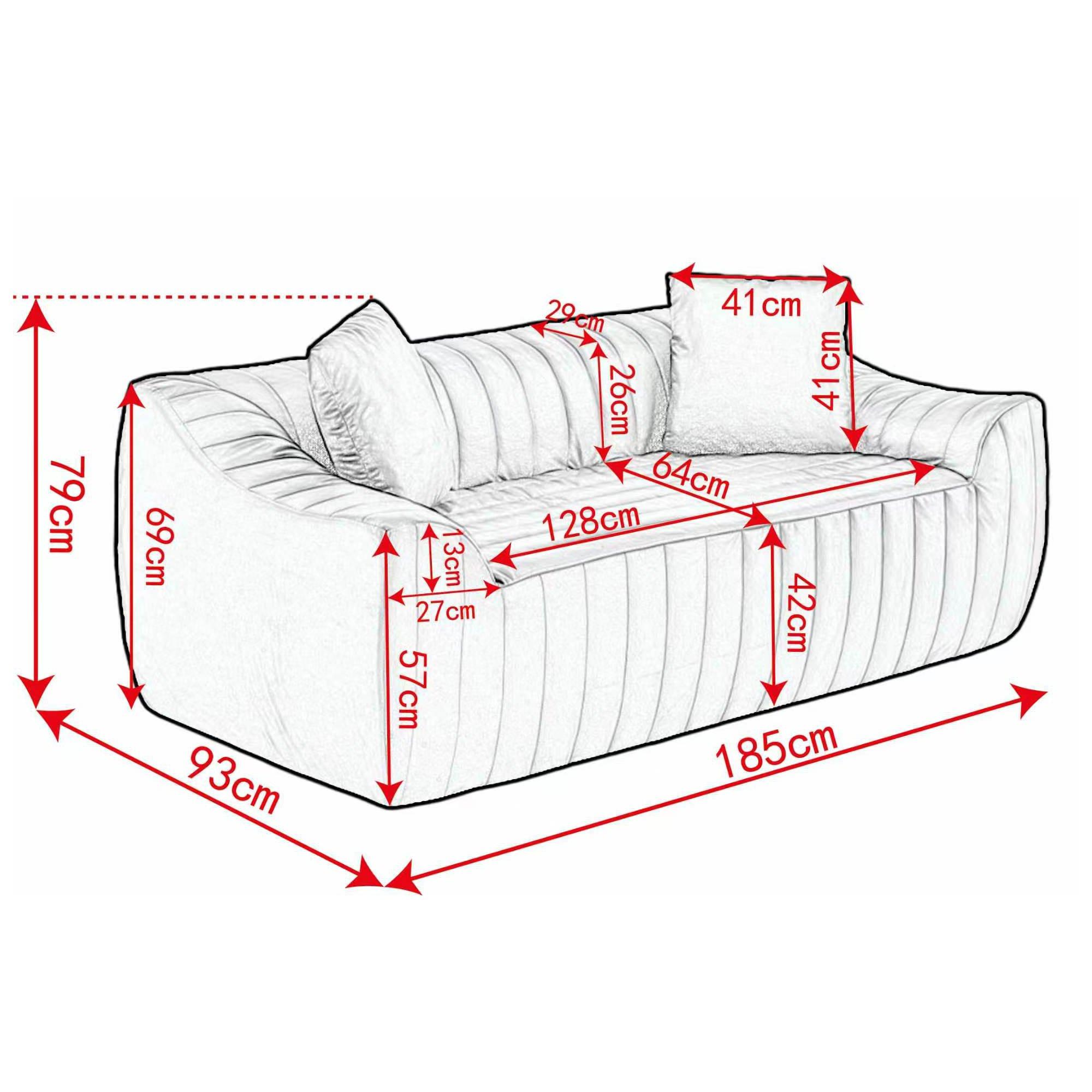 Brown - Urban Meuble - Modern Channel-Tufted 2-Seater Sofa - 6