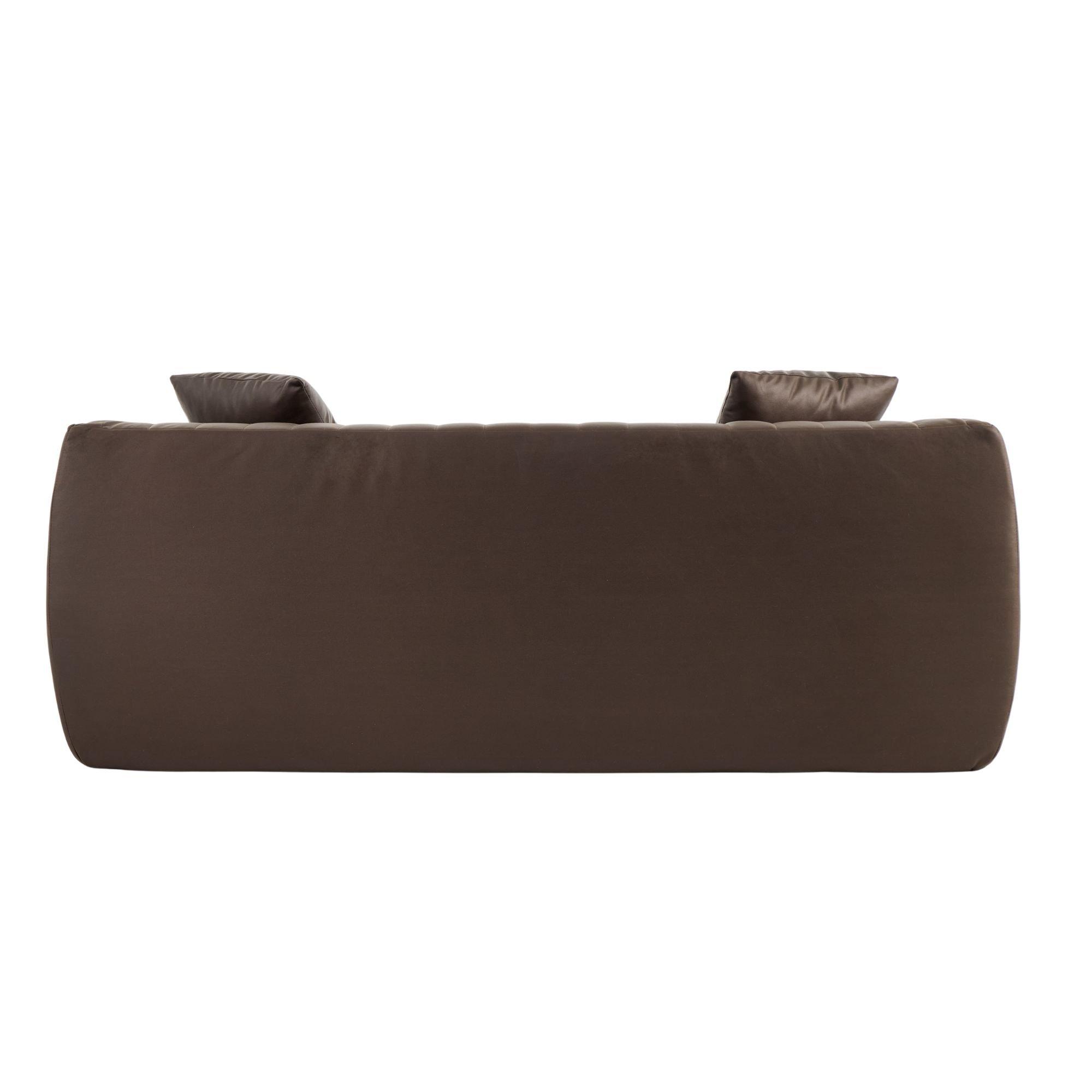 Brown - Urban Meuble - Modern Channel-Tufted 2-Seater Sofa - 9