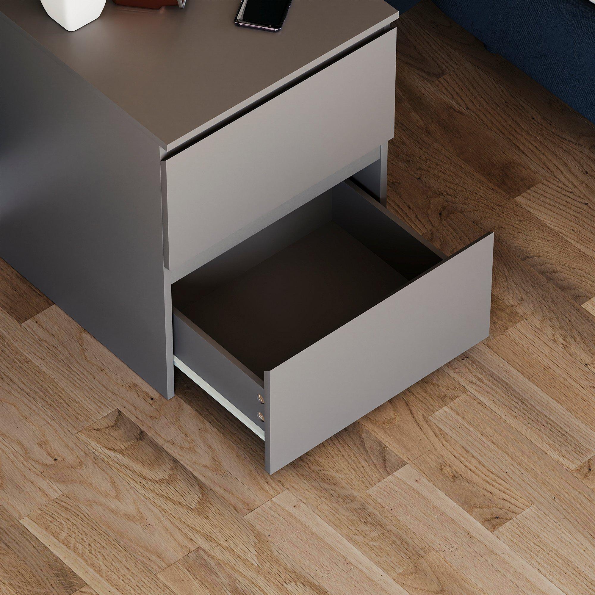 Grey - Lassic - Vida Designs Denver 2 Drawer Large Bedside Chest - 6