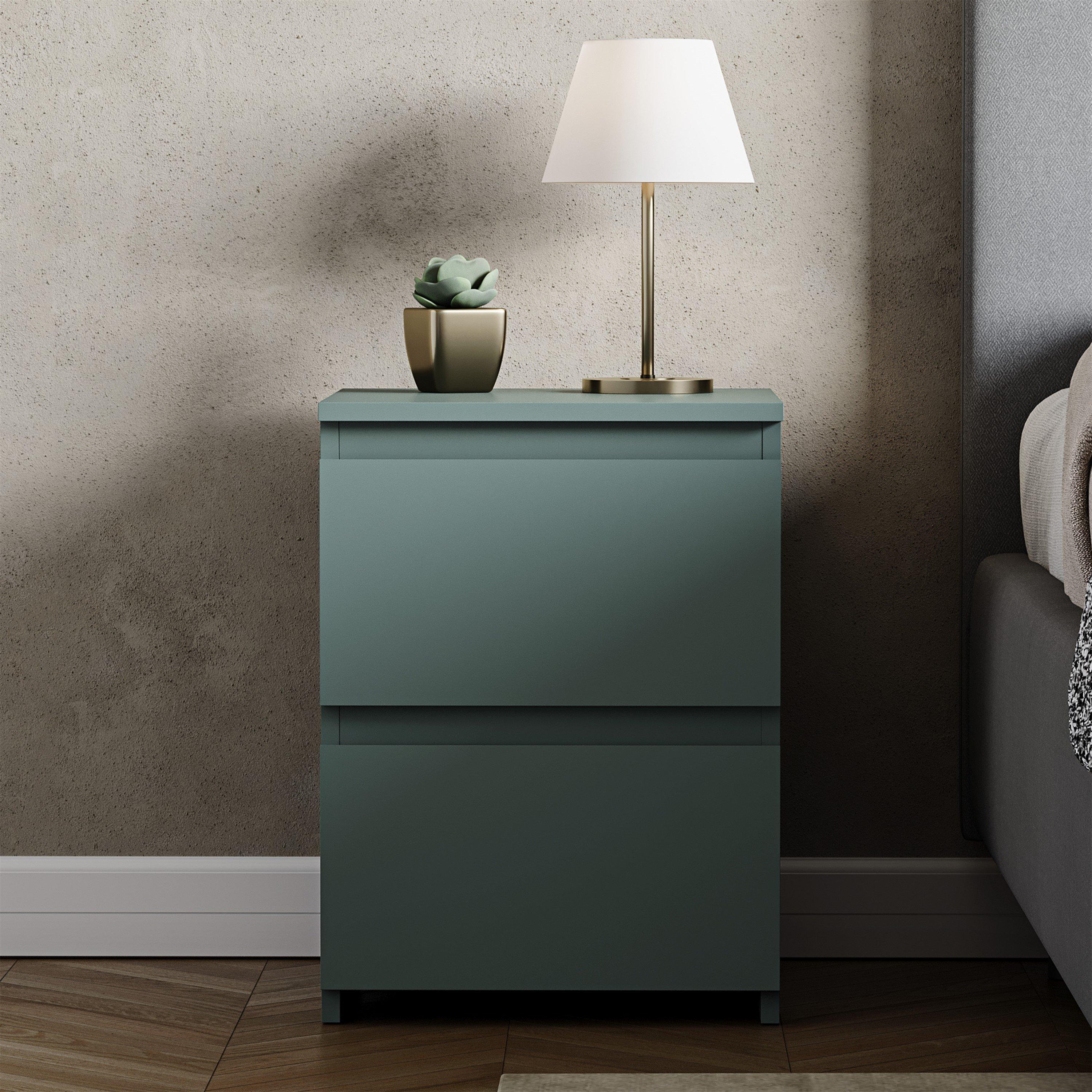 Jasper Green - Lassic - Vida Designs Denver 2 Drawer Large Bedside Chest - 3