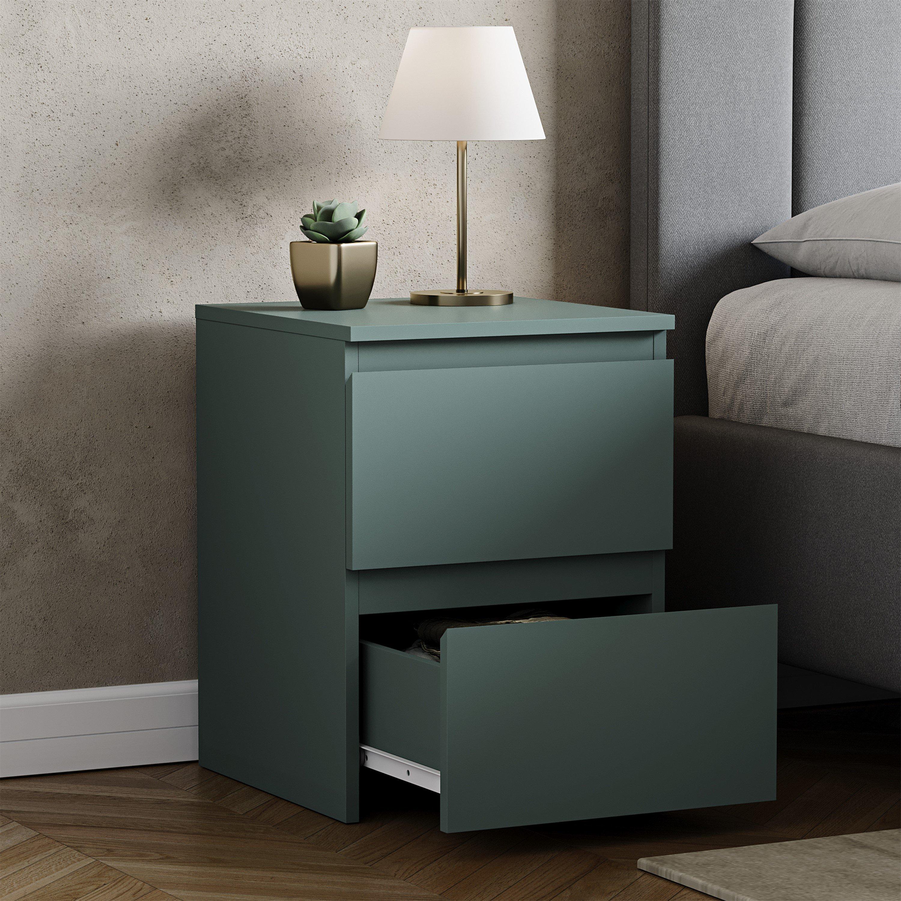 Jasper Green - Lassic - Vida Designs Denver 2 Drawer Large Bedside Chest - 4