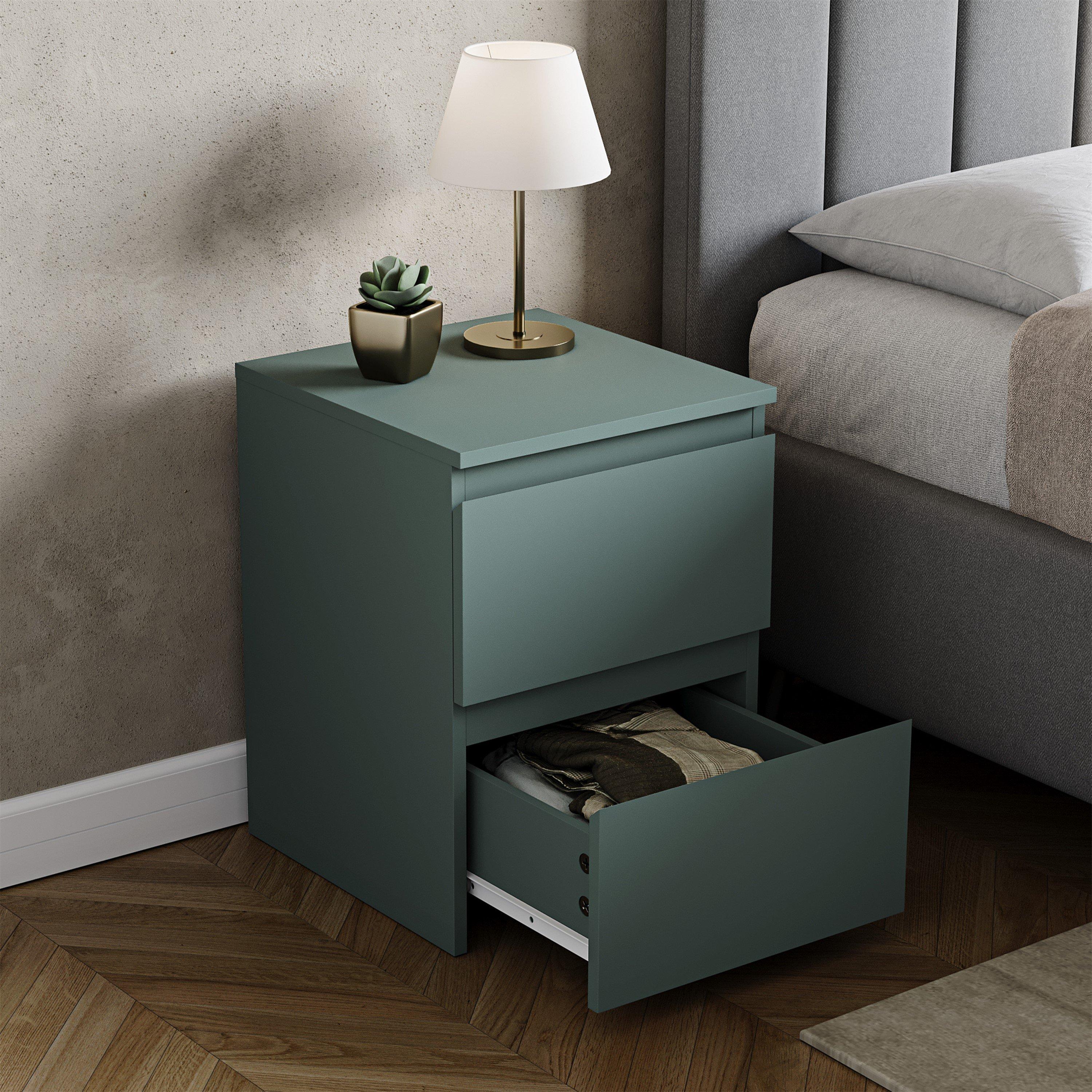 Jasper Green - Lassic - Vida Designs Denver 2 Drawer Large Bedside Chest - 5