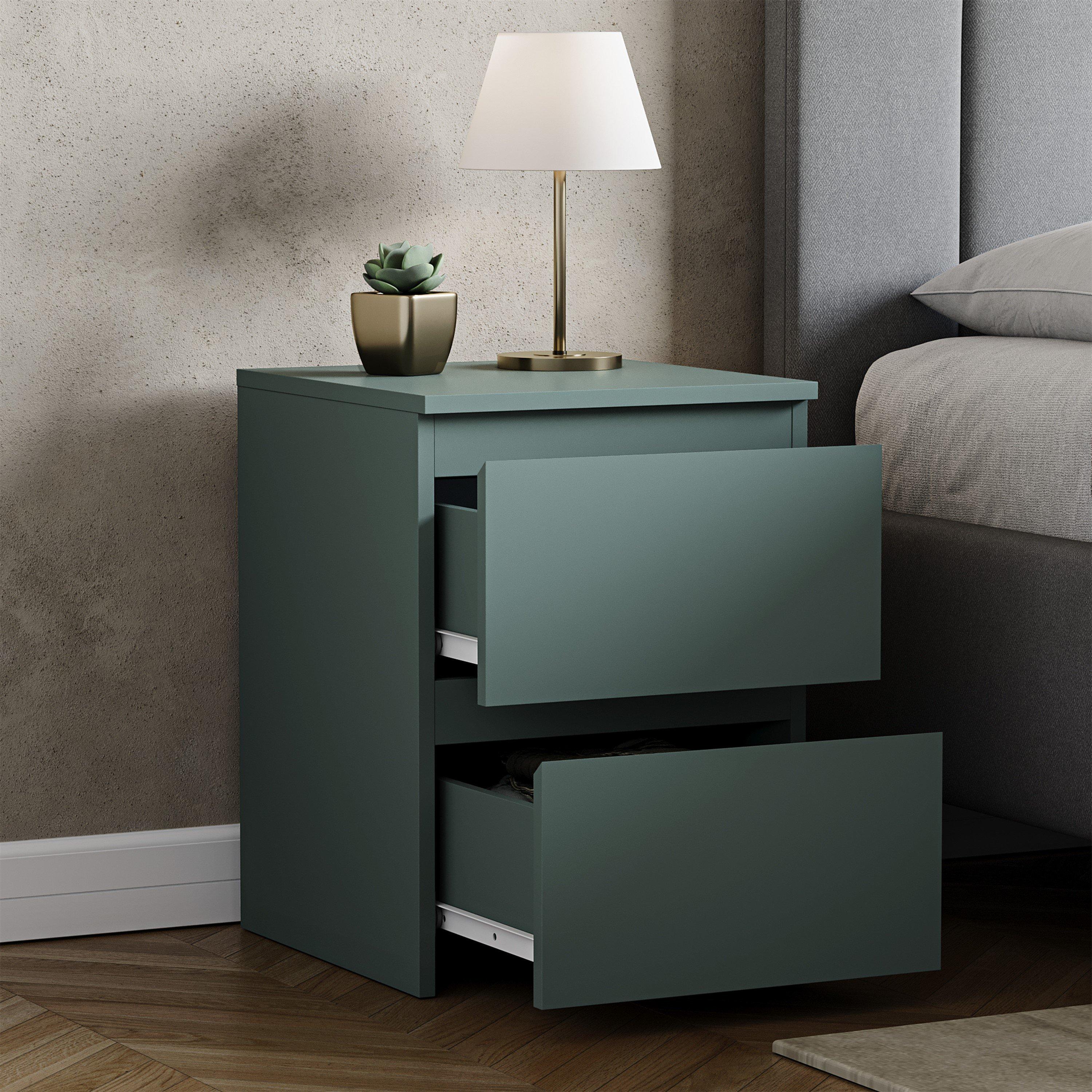 Jasper Green - Lassic - Vida Designs Denver 2 Drawer Large Bedside Chest - 6