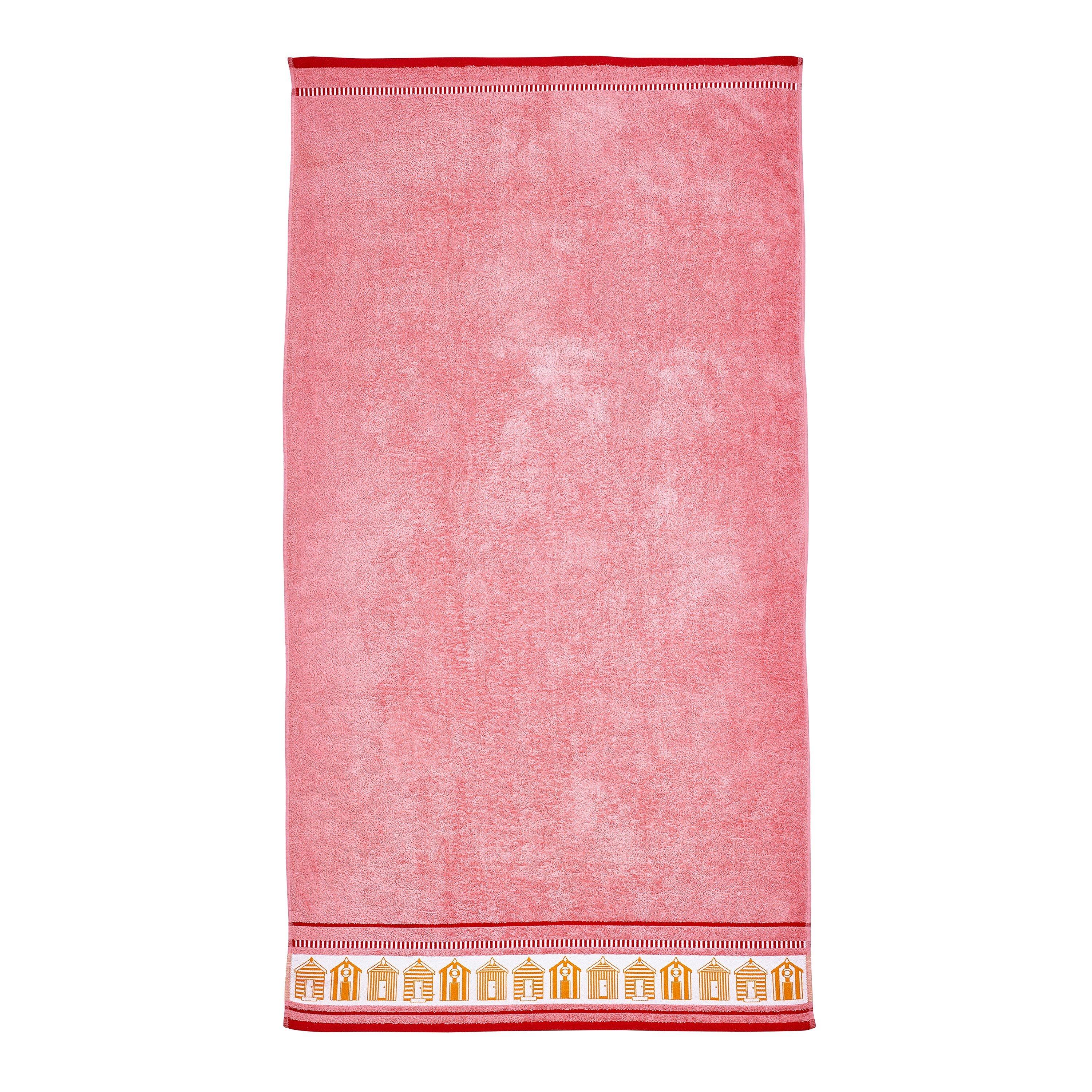 Coral - Catherine Lansfield - Beach Huts Cotton Extra Large Beach Towel - 4