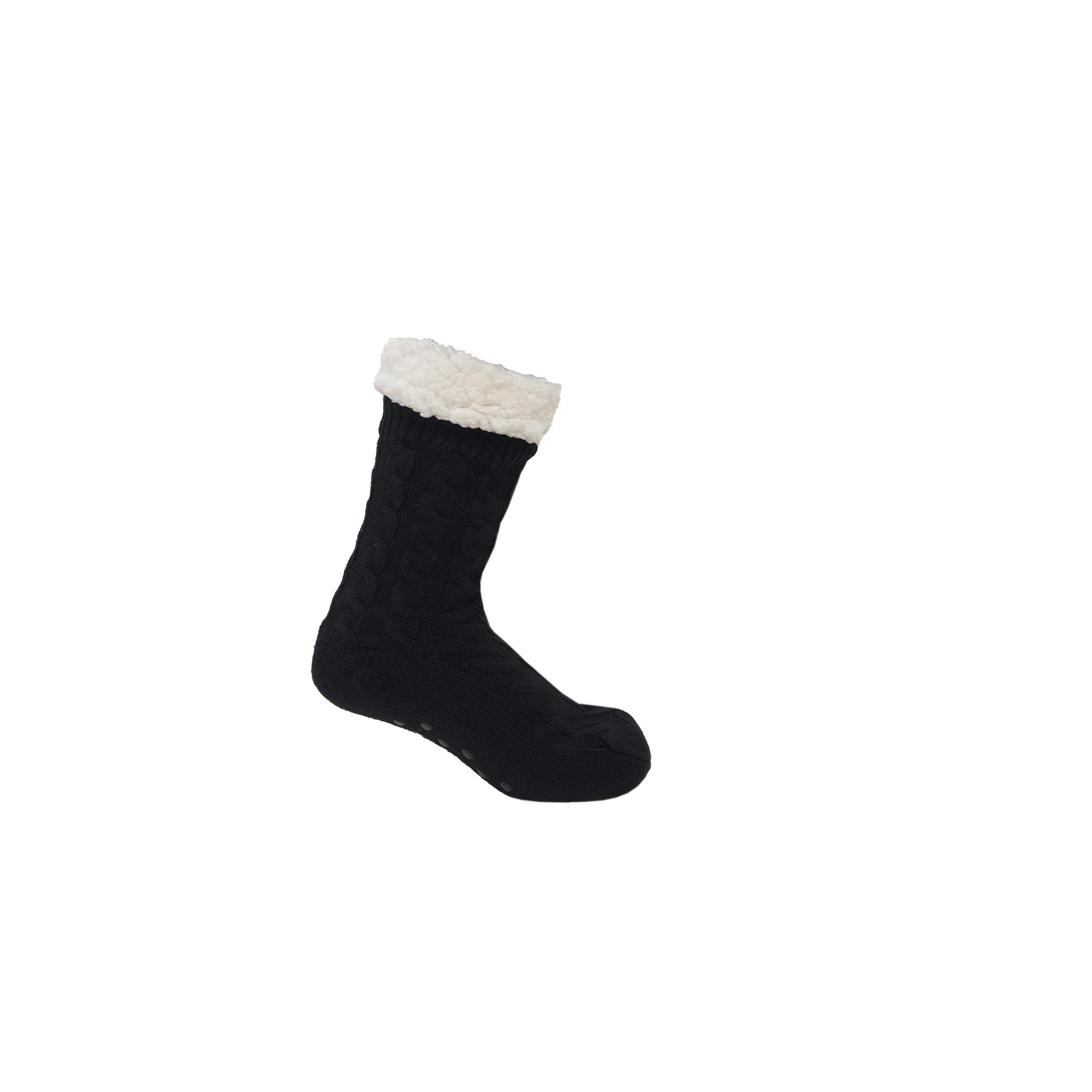 Black - Miso - Women's Christmas Jacquard Slipper Socks - 1
