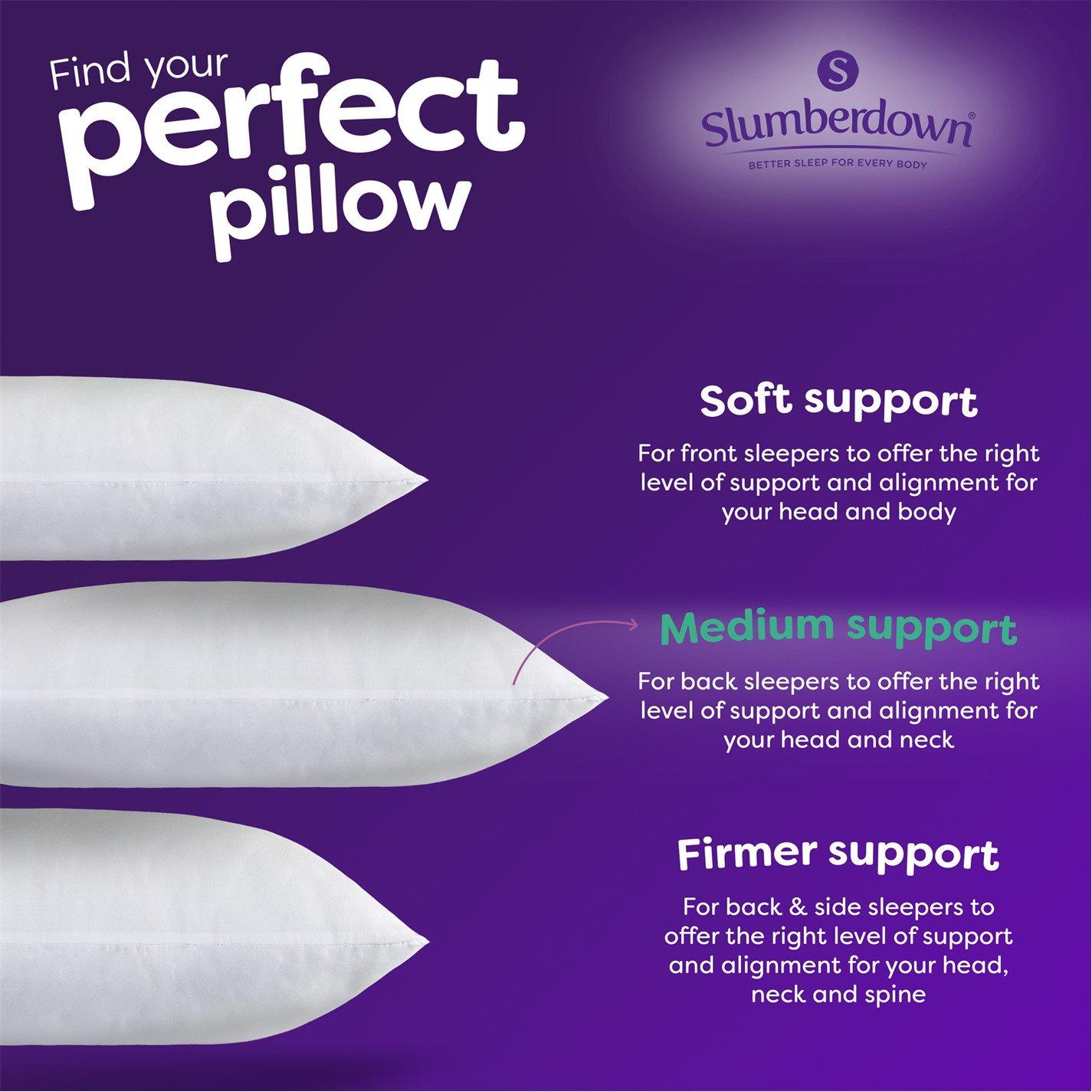 White - Slumberdown - Anti Allergy Medium Support Pillow - 4