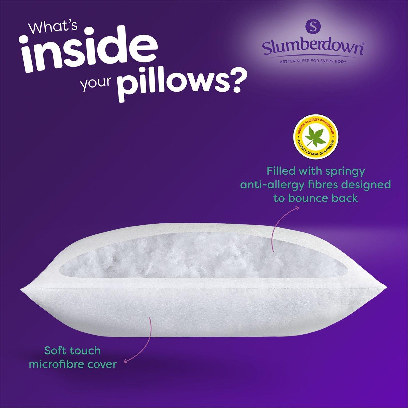 White - Slumberdown - Anti Allergy Medium Support Pillow - 5