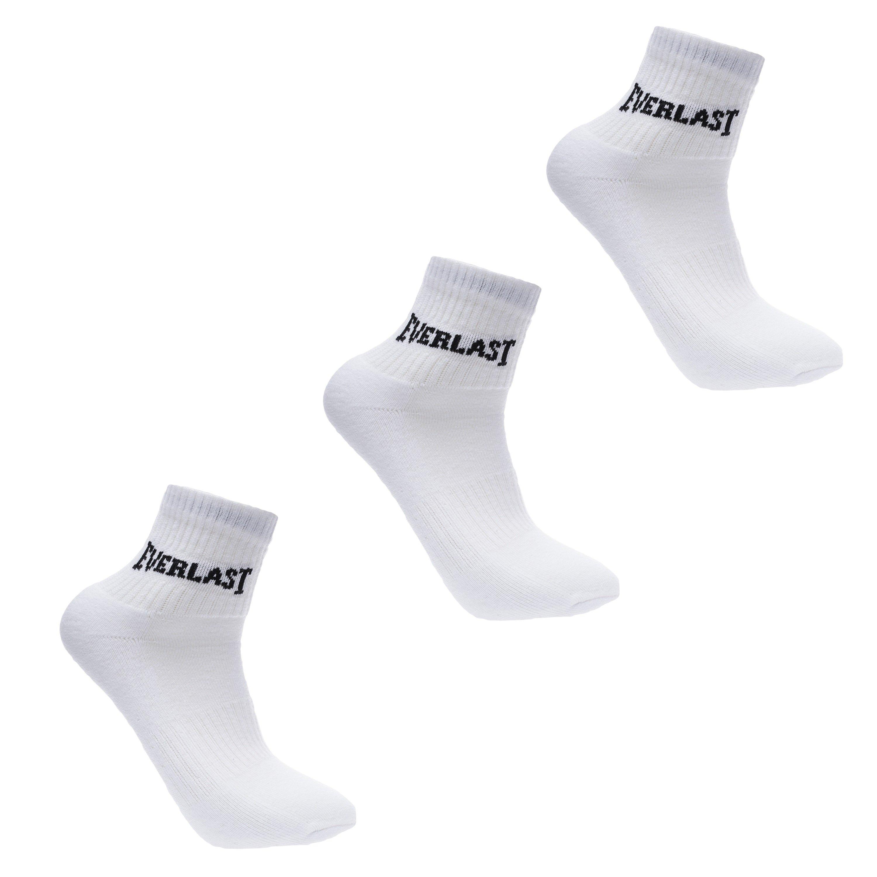 White - Everlast - Quarter Socks 3 Pack Mens - 1