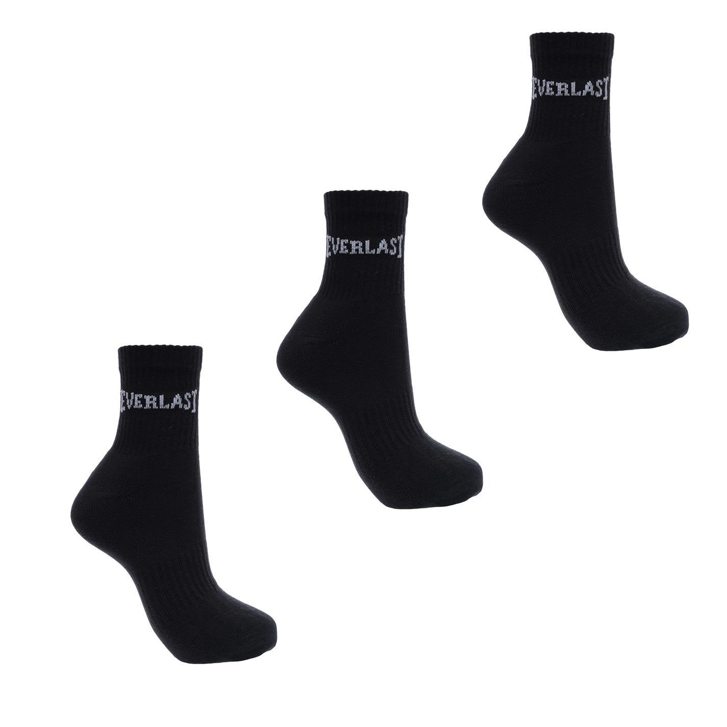 Everlast Men's Quarter Sock 3 Pack 12+ - Black - Mens 12+