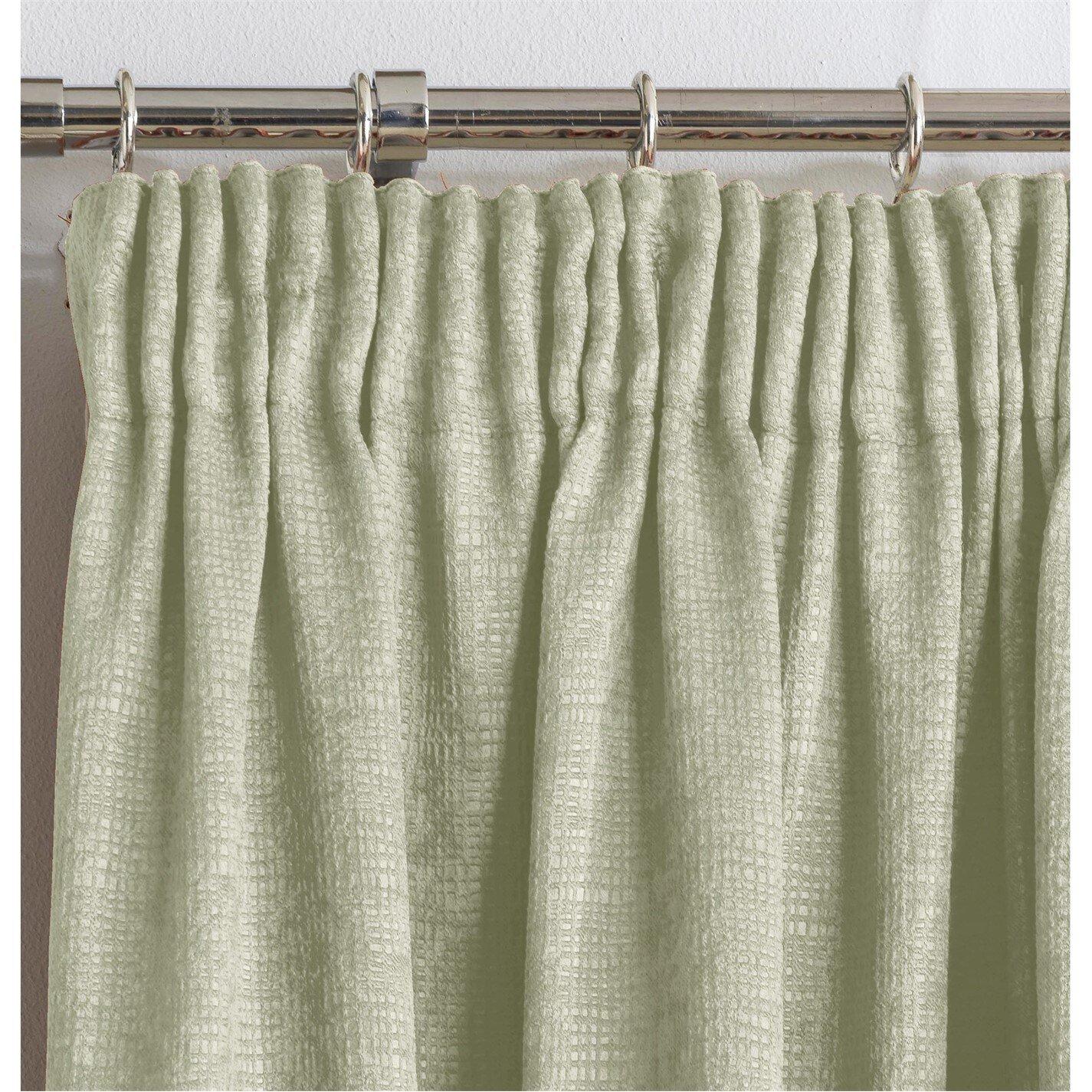 Light Green - Enhanced Living - Matrix Green Thermal Blockout Tape Top Curtain - 2