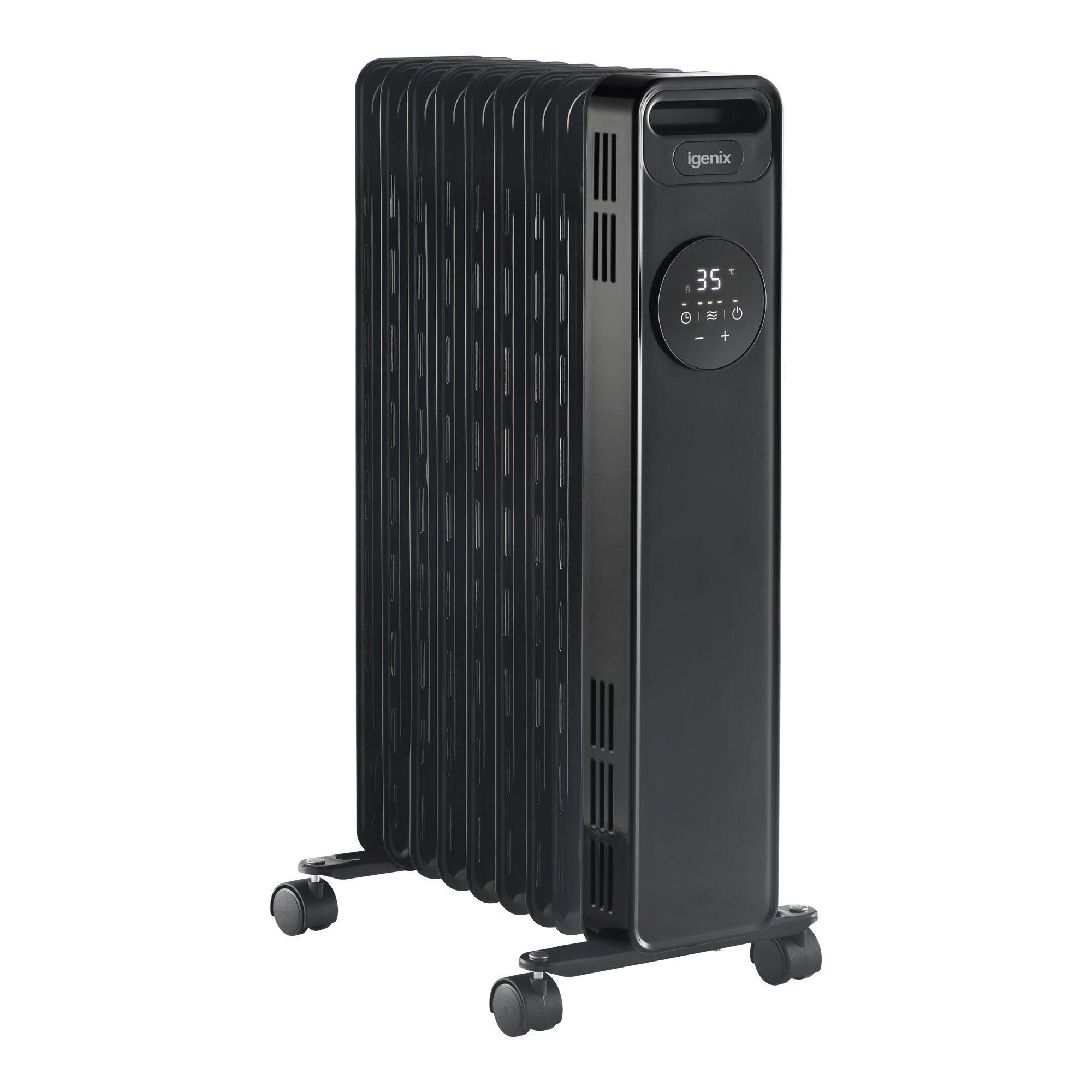 Black - Igenix - IG2621BL 2KW Digital Oil Filled Radiator Black - 2