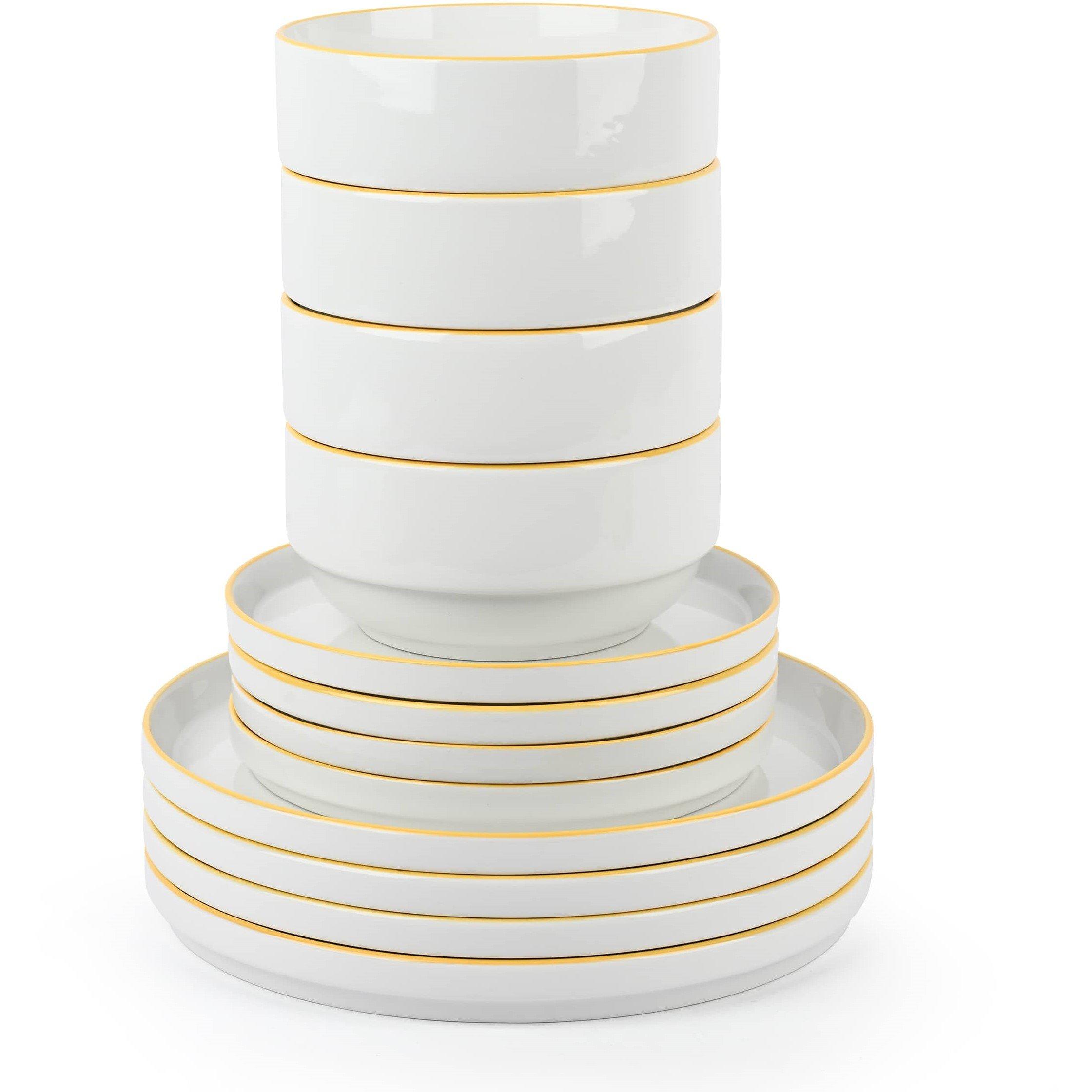 Yellow Rim - Waterside - 12PC Yellow Rim Stacking Dinner Set - 2
