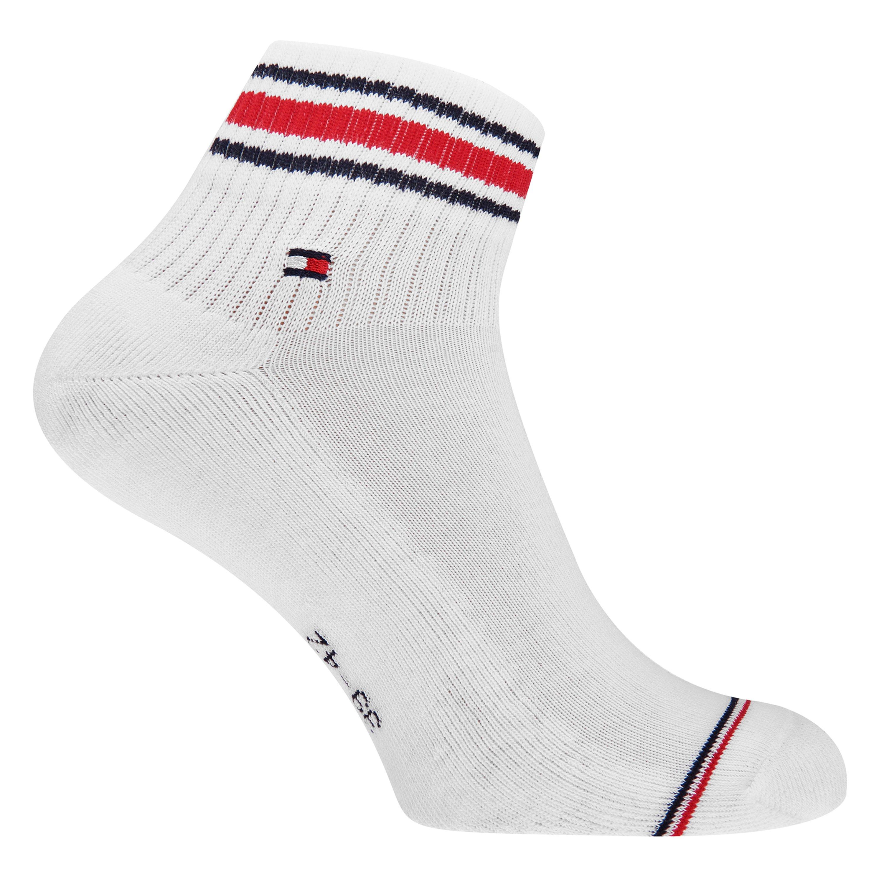 White - Tommy Hilfiger - Tommy 3 Pack Sports 1/4 Socks Mens - 2