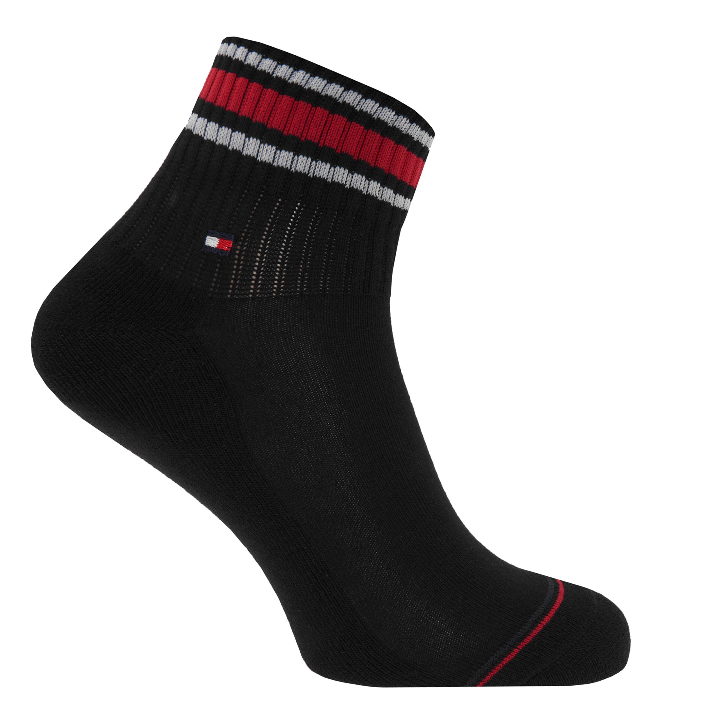 Black - Tommy Hilfiger - 3 Pack Sports quarter Socks Mens - 2