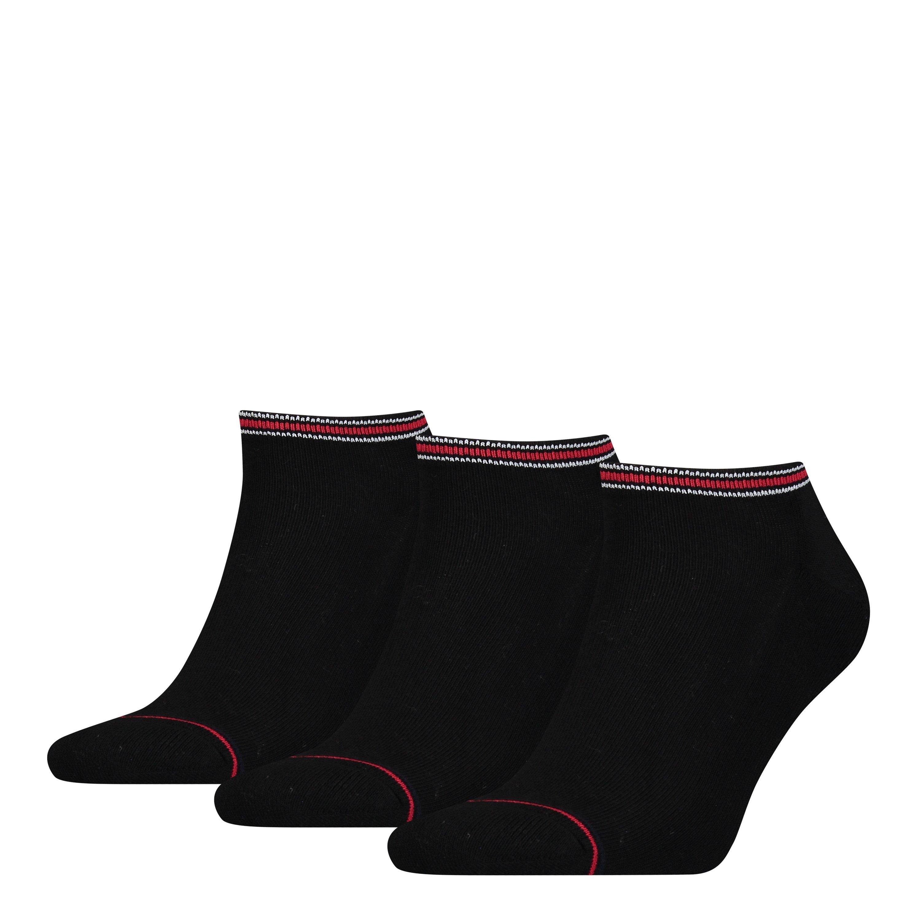 Black - Tommy Hilfiger - Tommy 3 Pack Sports Trainer Socks Mens - 1