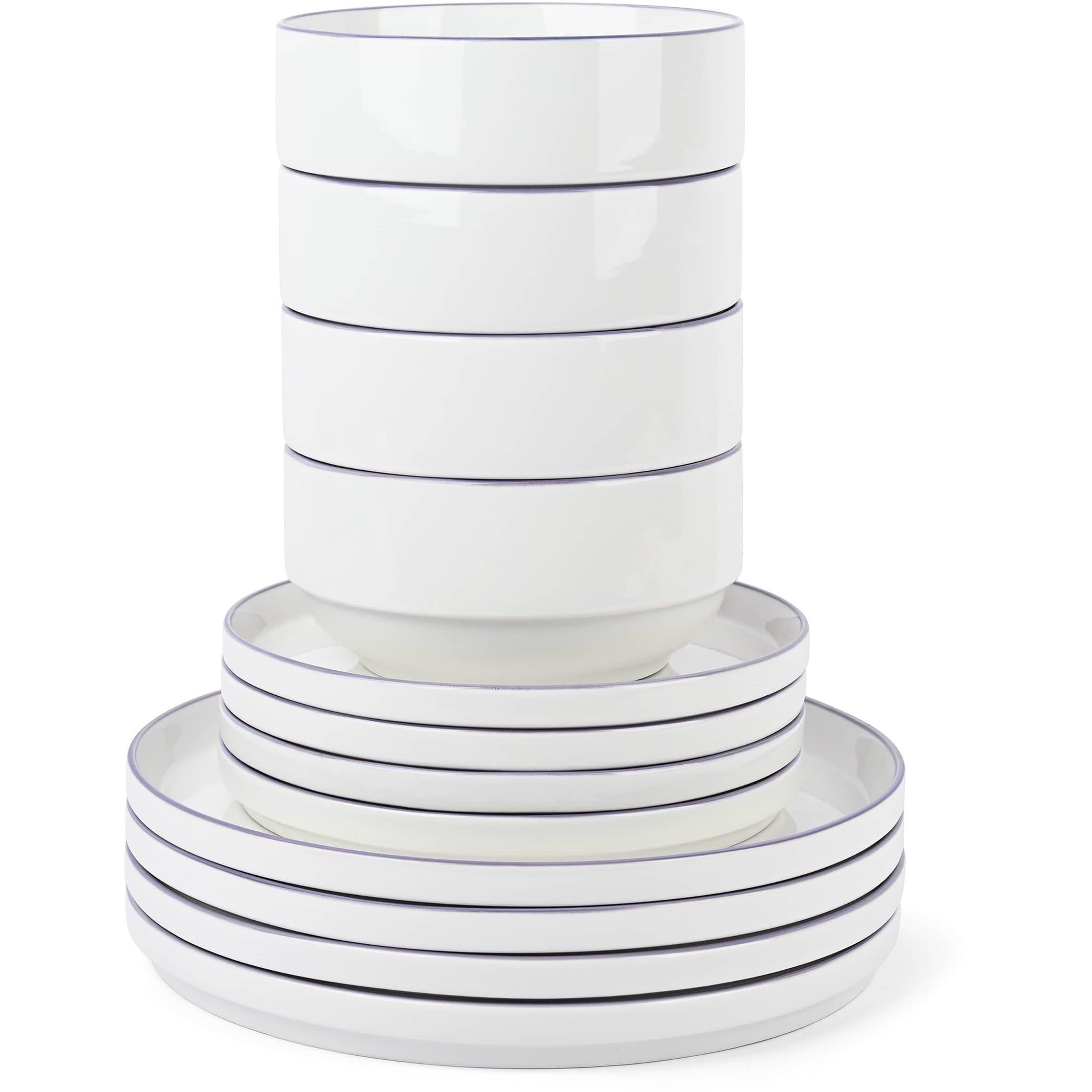 Lilac Rim - Waterside - 12PC Lilac Rim Stacking Dinner Set - 2