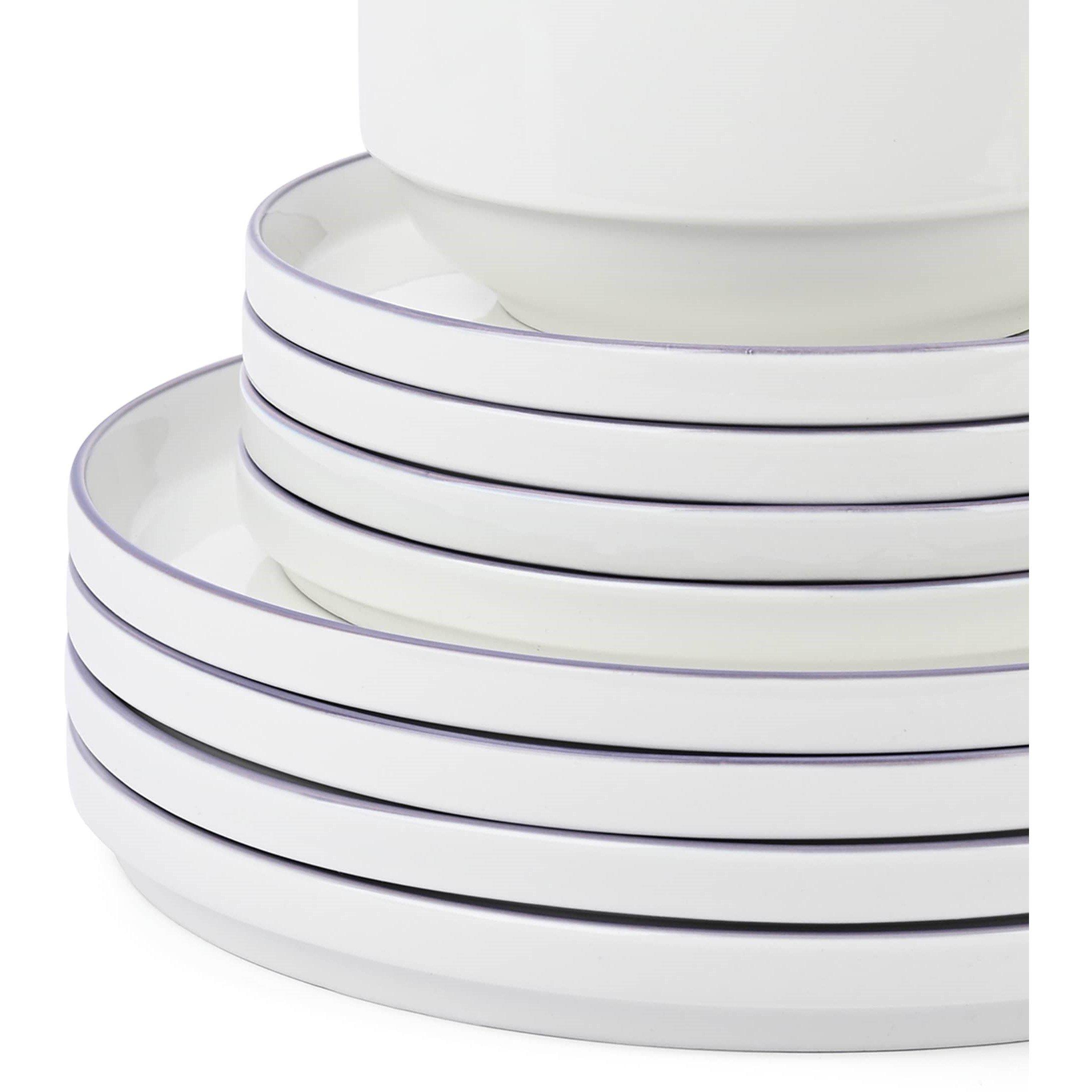 Lilac Rim - Waterside - 12PC Lilac Rim Stacking Dinner Set - 4
