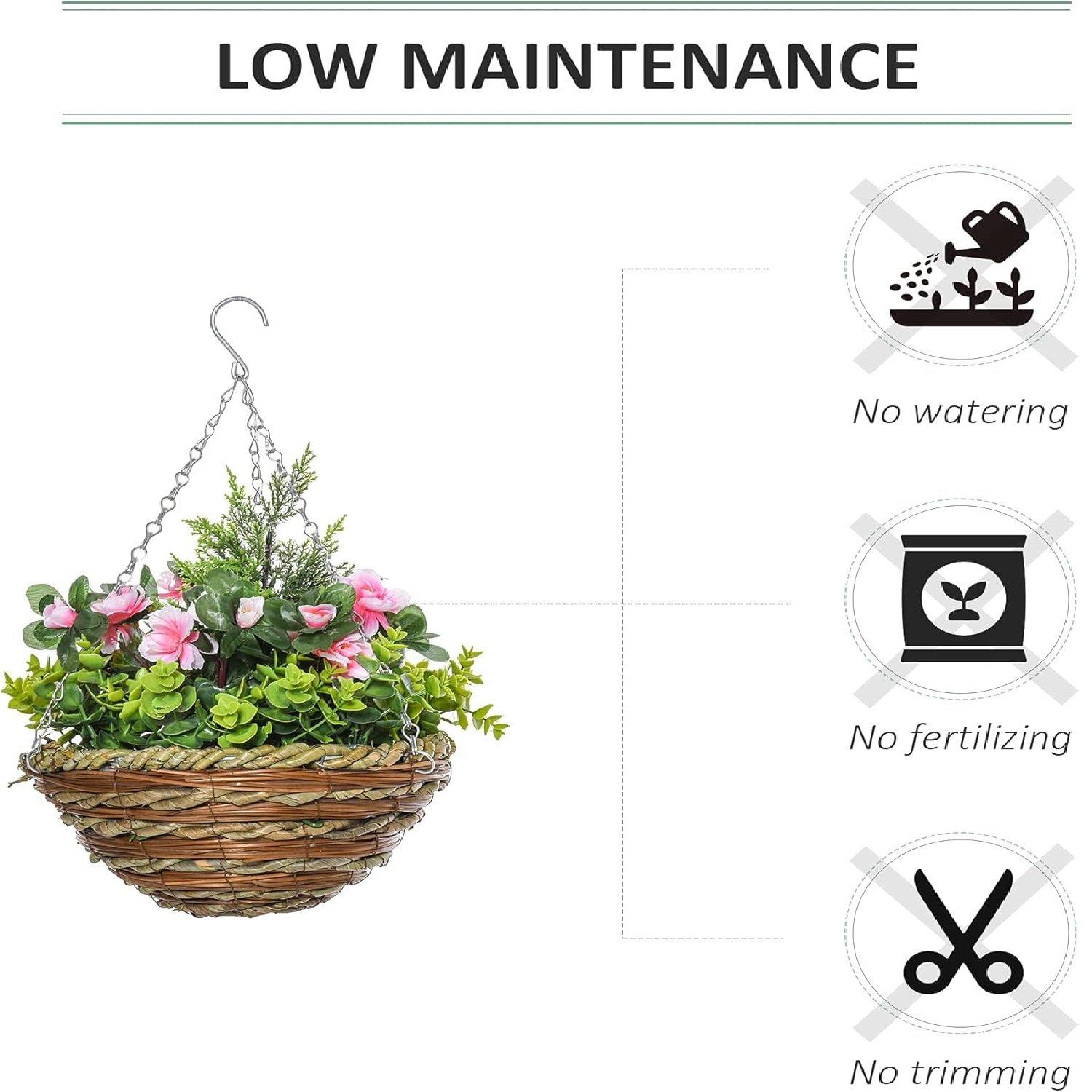 Pink - Outsunny - 2 Pack Faux Plant Artificial Lisianthus - 6