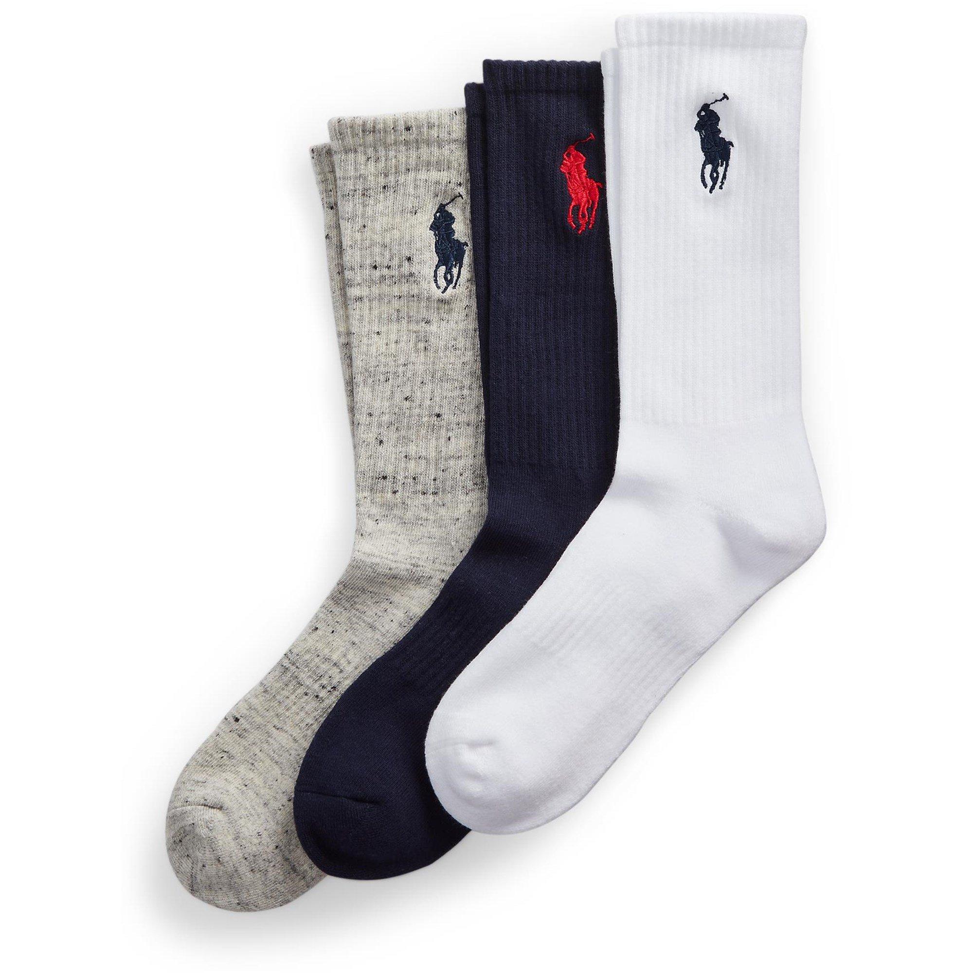 Polo Ralph Lauren Bodywear Polo Ralph Lauren 3 Pack Big Polo Pony Crew Sock Crew Socks USC