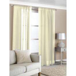 Country Club Voile Curtain Panels 150x229 cm -Cream  Pack of 2