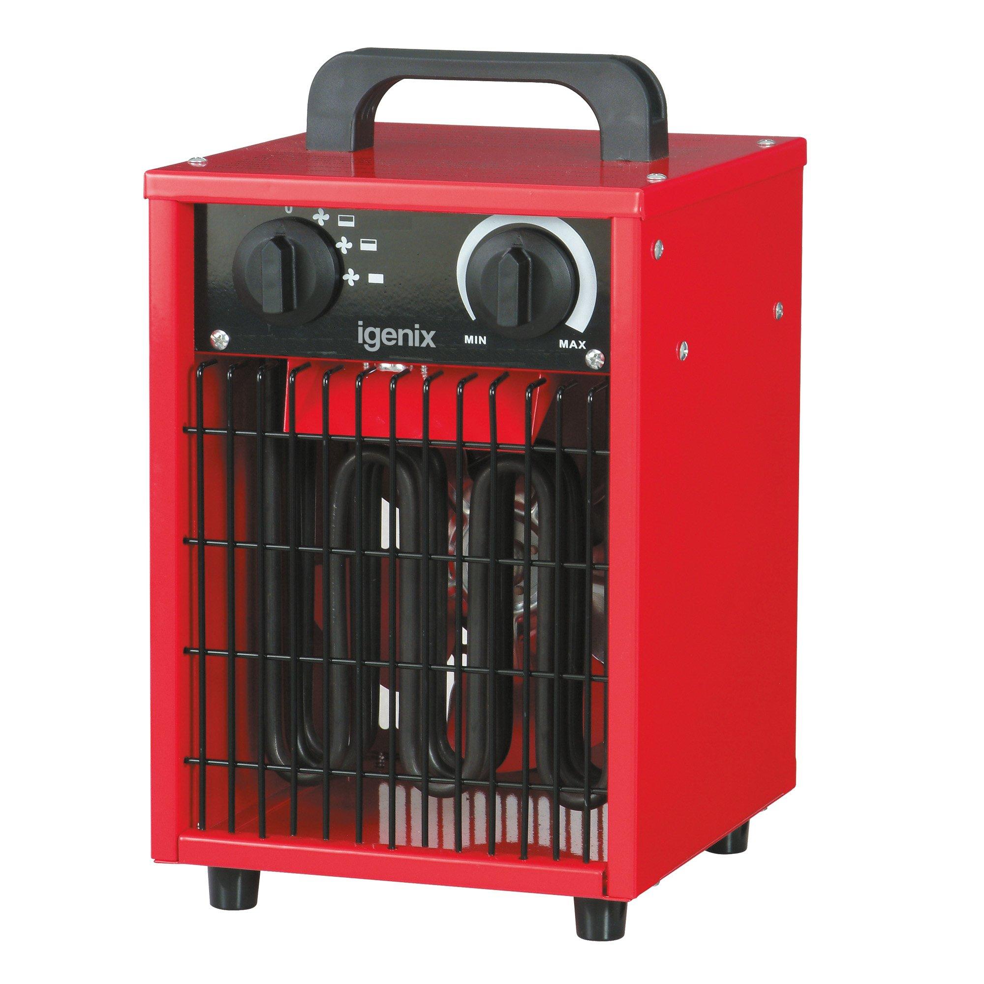 Igenix  Ig9302 2Kw Industrial Fan Heater - Red - H:32.6 x W