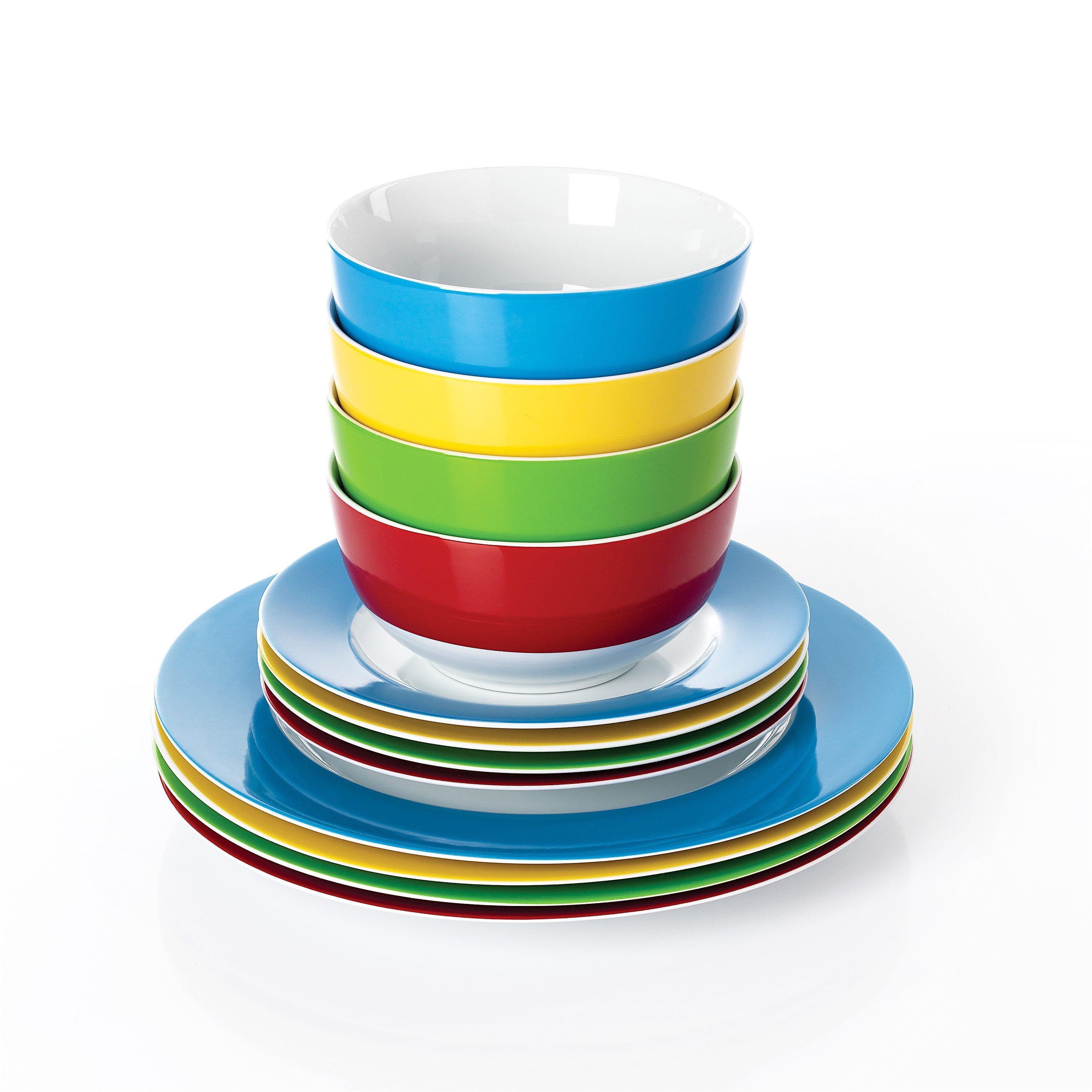 Multi - Waterside - 12PC Colour Band Dinner Set - 2