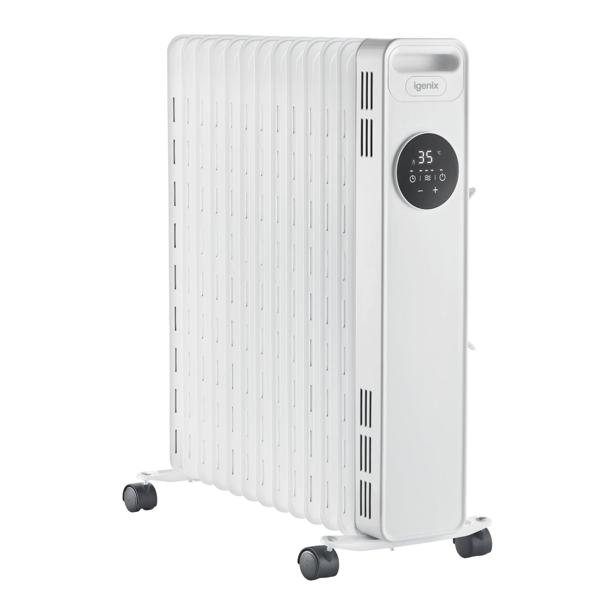 White - Igenix - IG2626 2.5KW  Digital Oil Filled Radiator White - 2