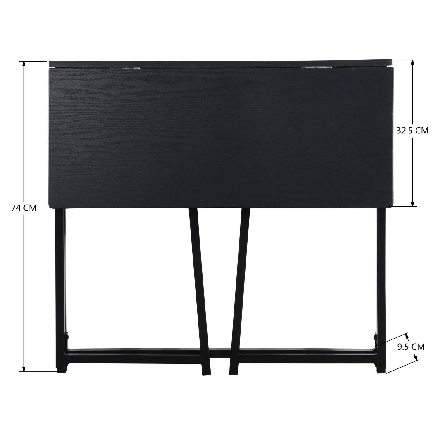 Black - Urban Meuble - Foldable Desk with Metal Frame - 5