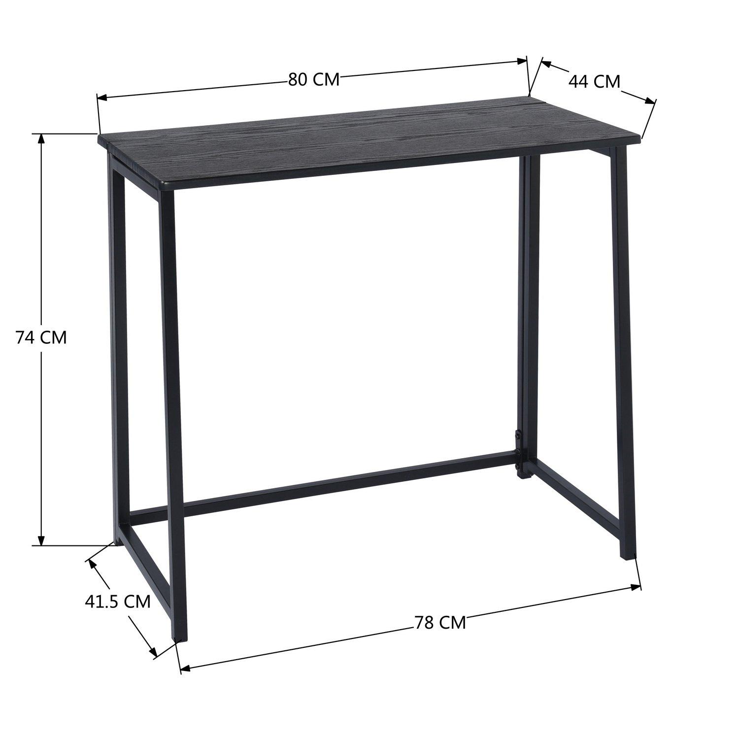 Black - Urban Meuble - Foldable Desk with Metal Frame - 6