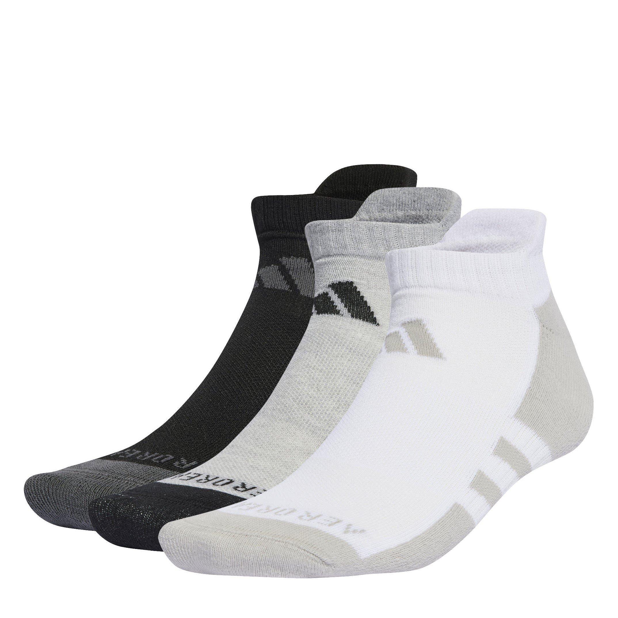Gry/Branco/Preto - adidas - Aeroready Low Cut 6 Pack Socks