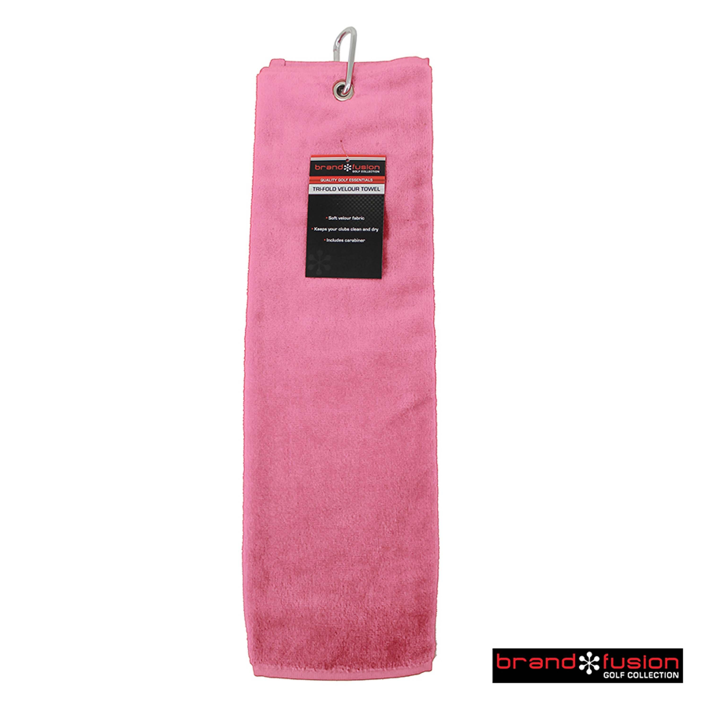 Brand Fusion  Tri Fold Velour Towel - Pink