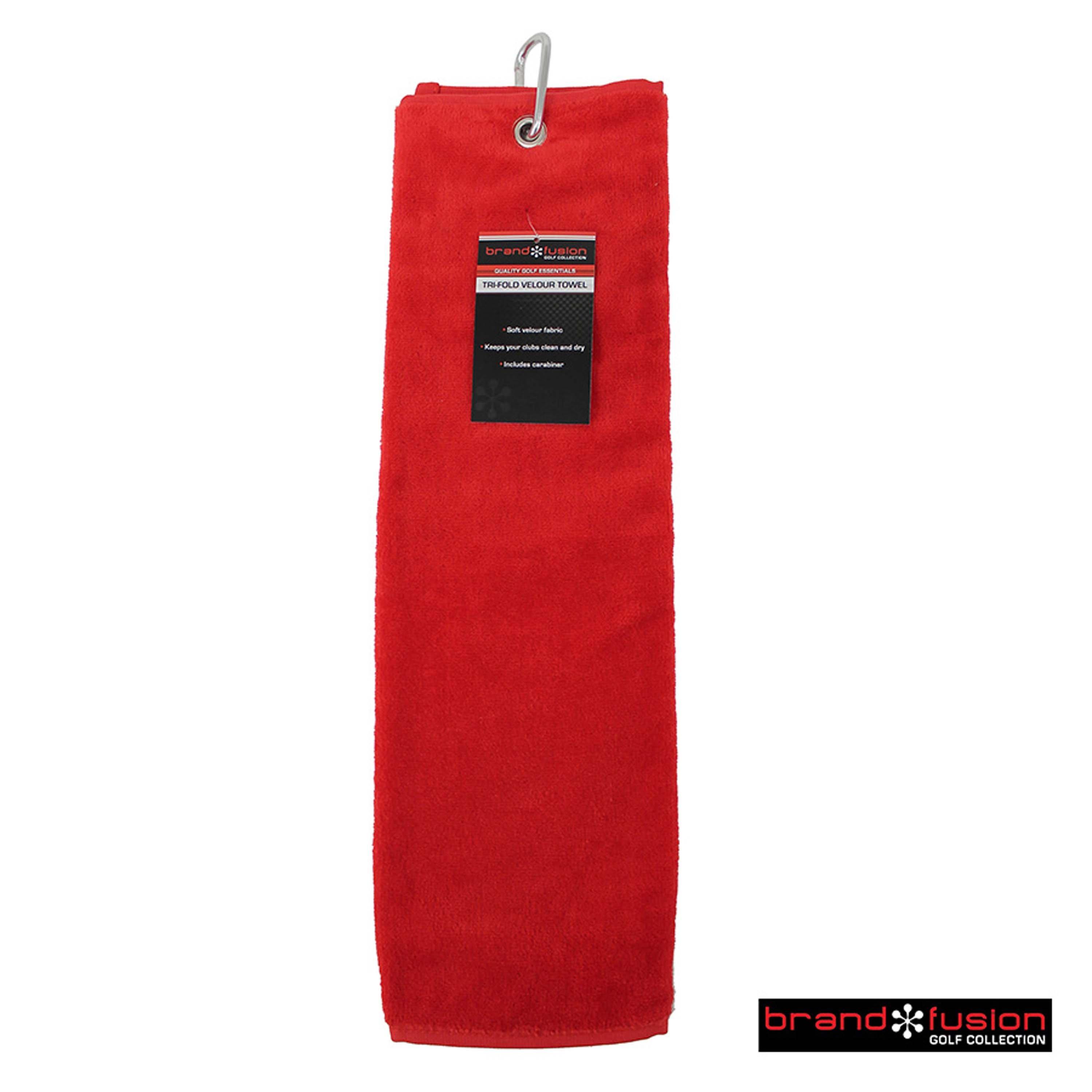 Brand Fusion  Tri Fold Velour Towel - Red