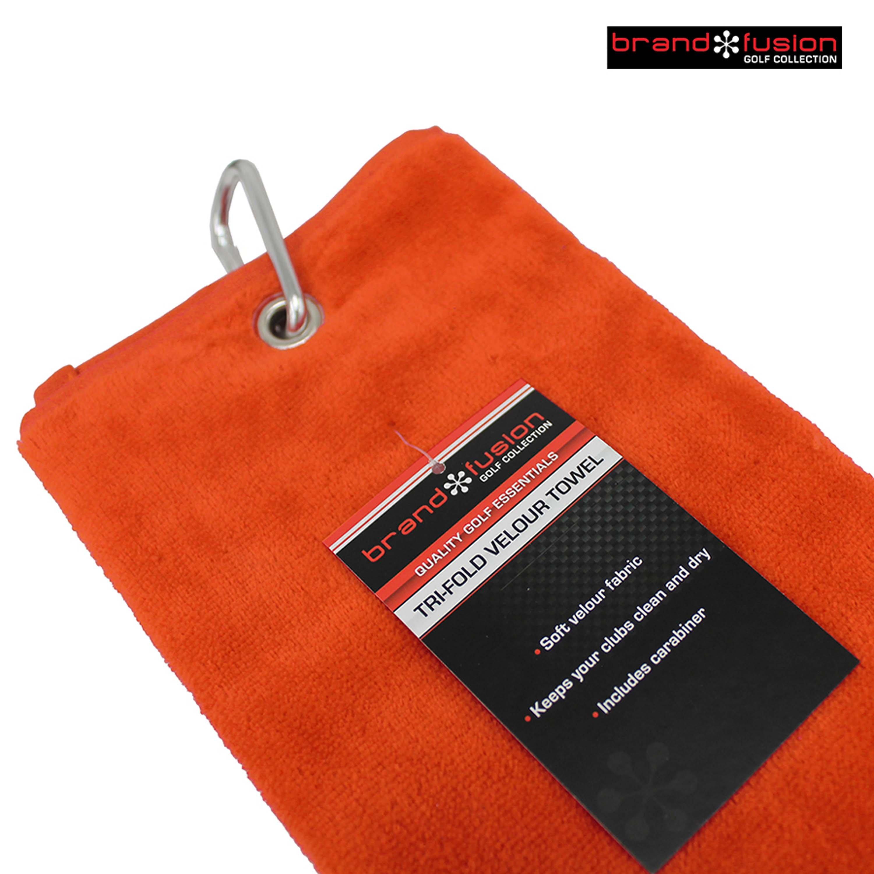 Orange - Brand Fusion - Tri Fold Velour Towel - 2