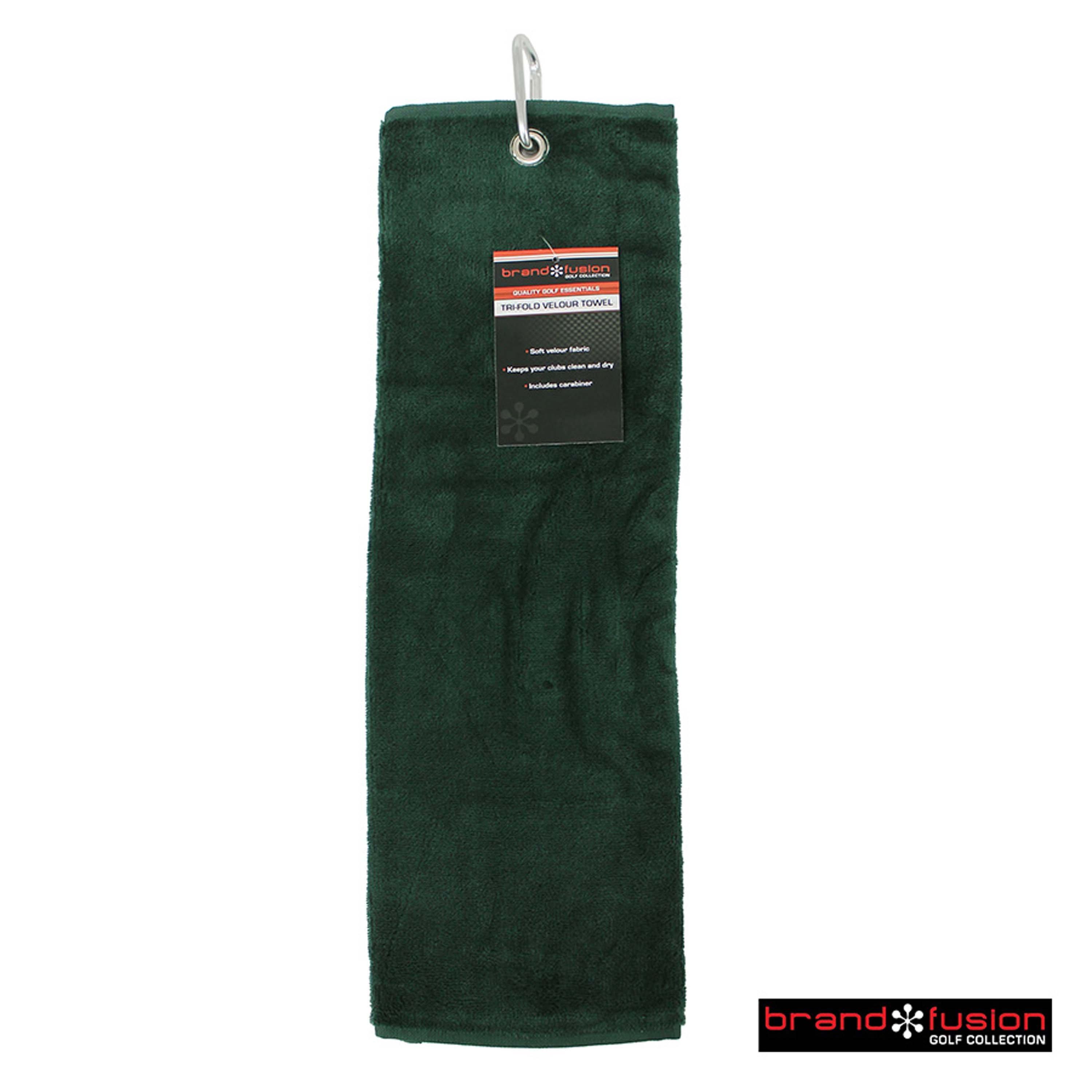 Brand Fusion  Tri Fold Velour Towel - Bottle Green