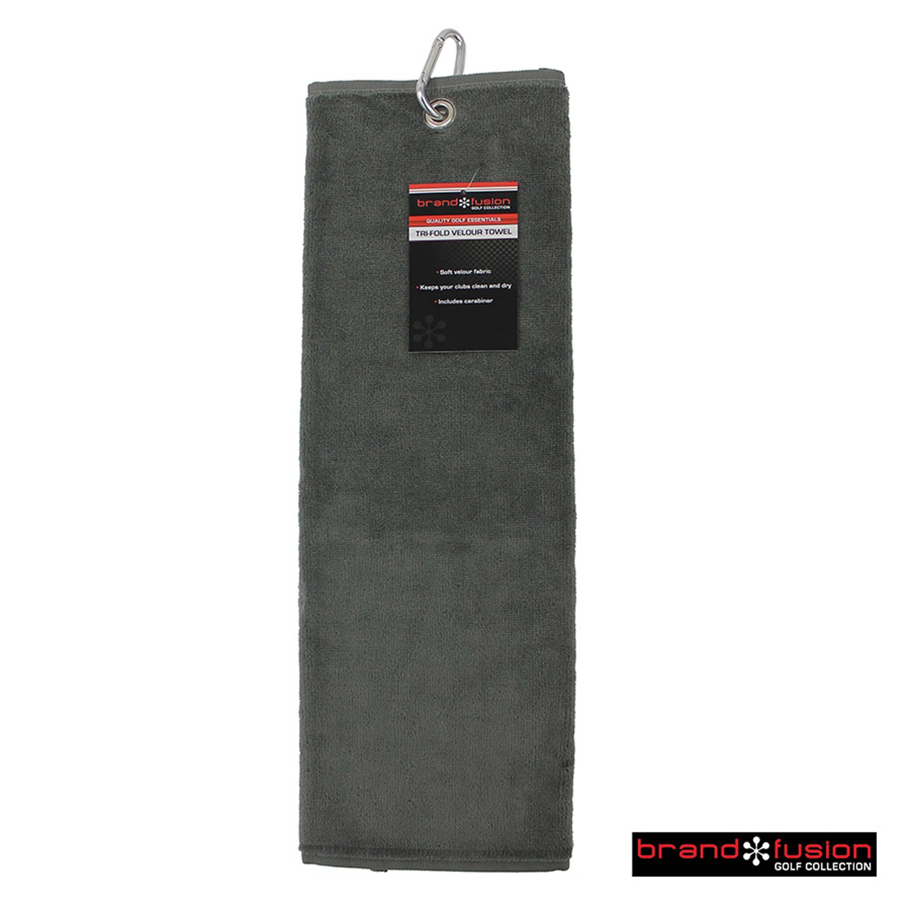 Brand Fusion  Tri Fold Velour Towel - Anthrachite