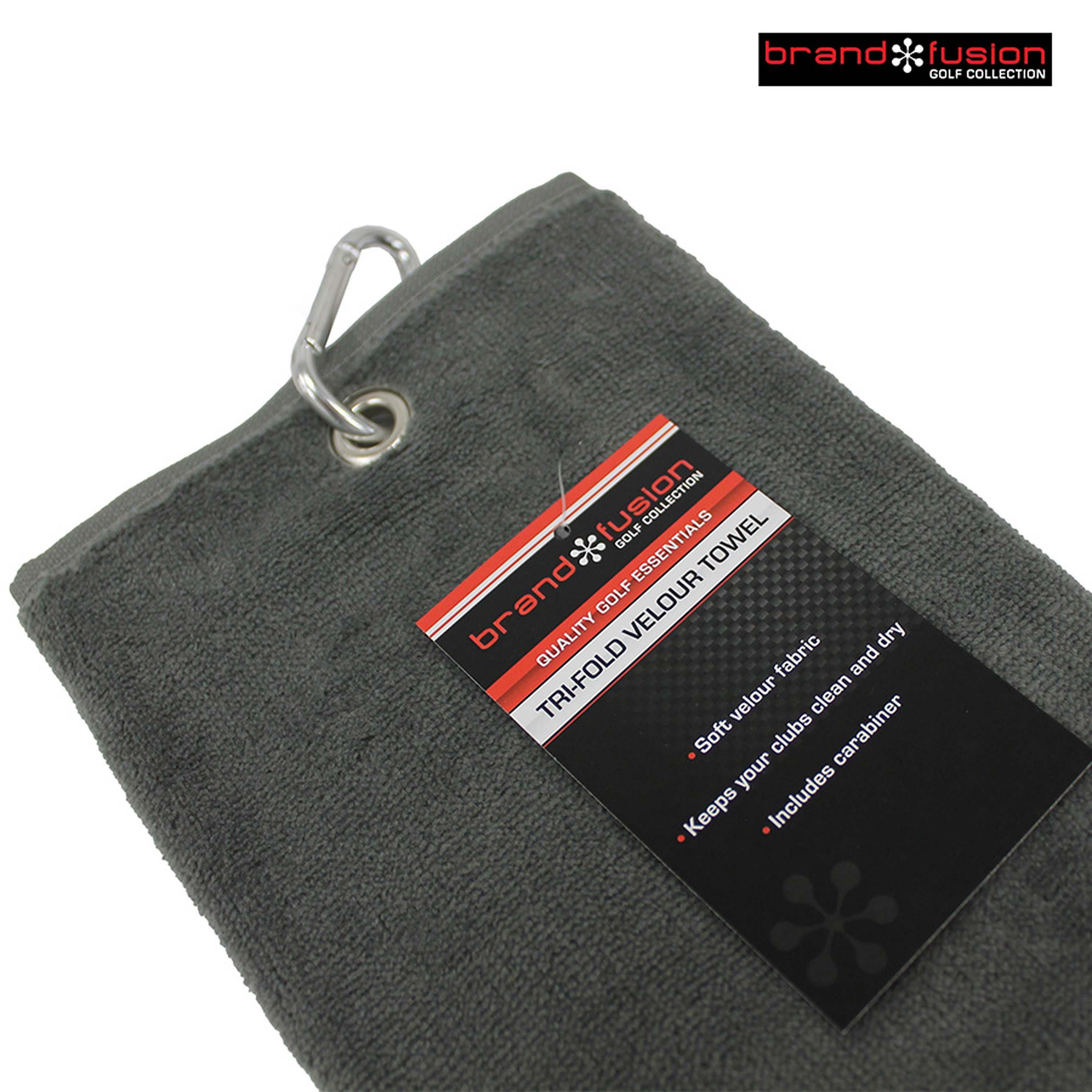 Anthrachite - Brand Fusion - Tri Fold Velour Towel - 2