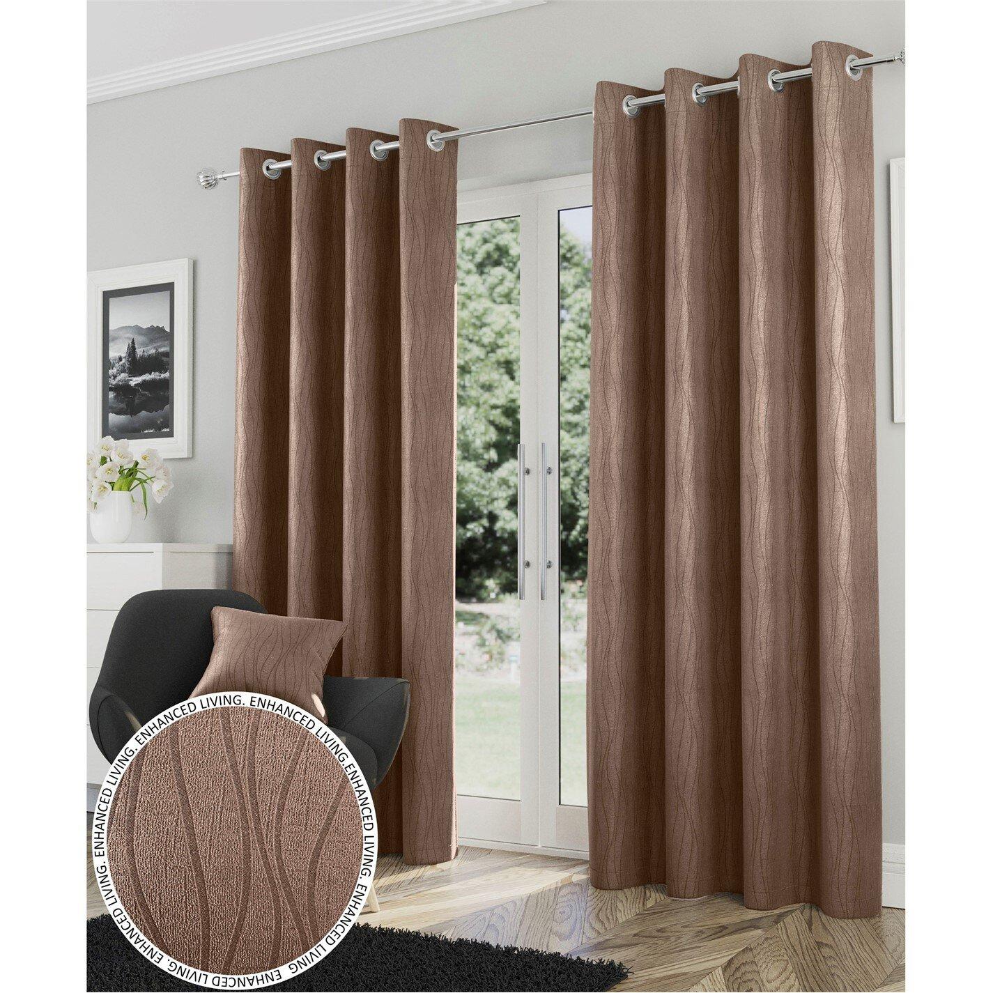Bronze - Enhanced Living - Goodwood Bronze Thermal Blockout Eyelet Curtains - 1