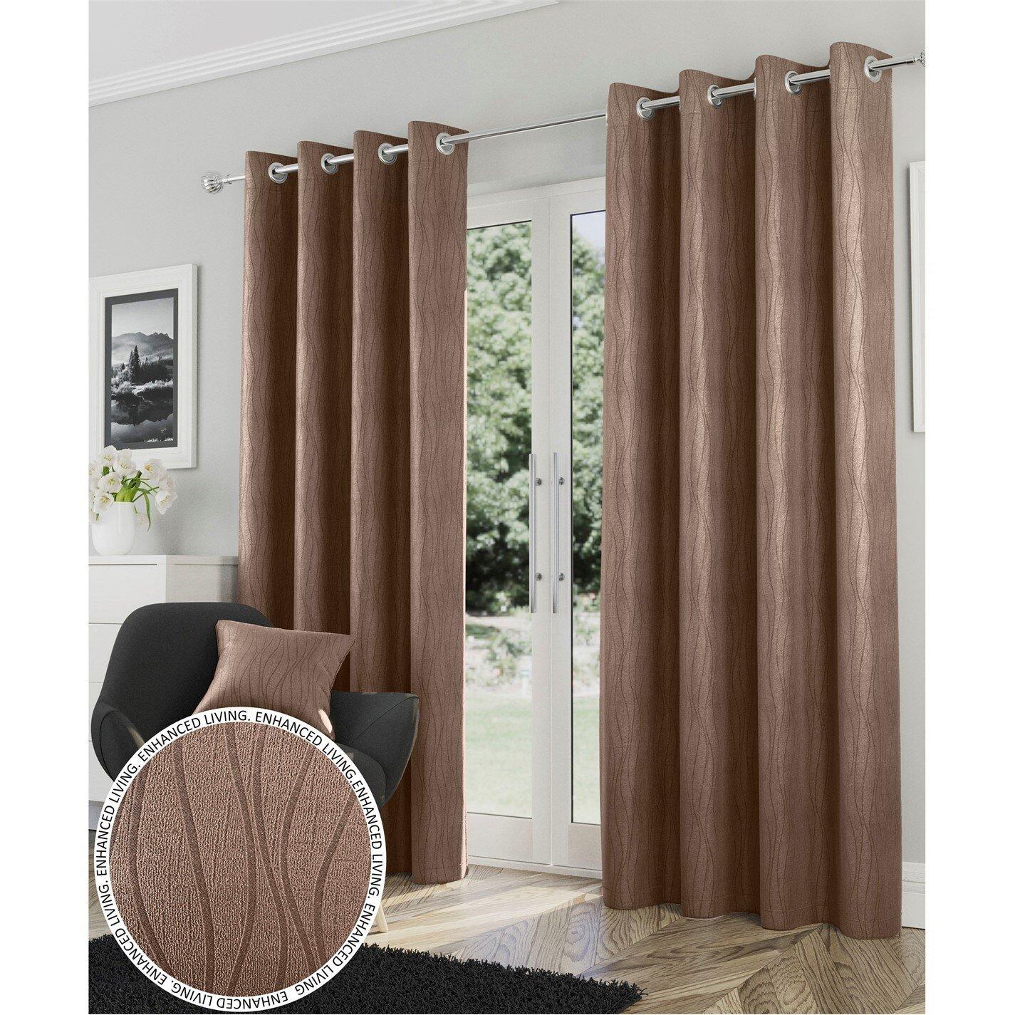 Enhanced Living  Goodwood Thermal Blockout Eyelet Curtains Bronze - 229x229cm