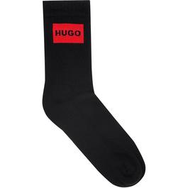 Hugo 2 Pack Logo Label Crew Socks