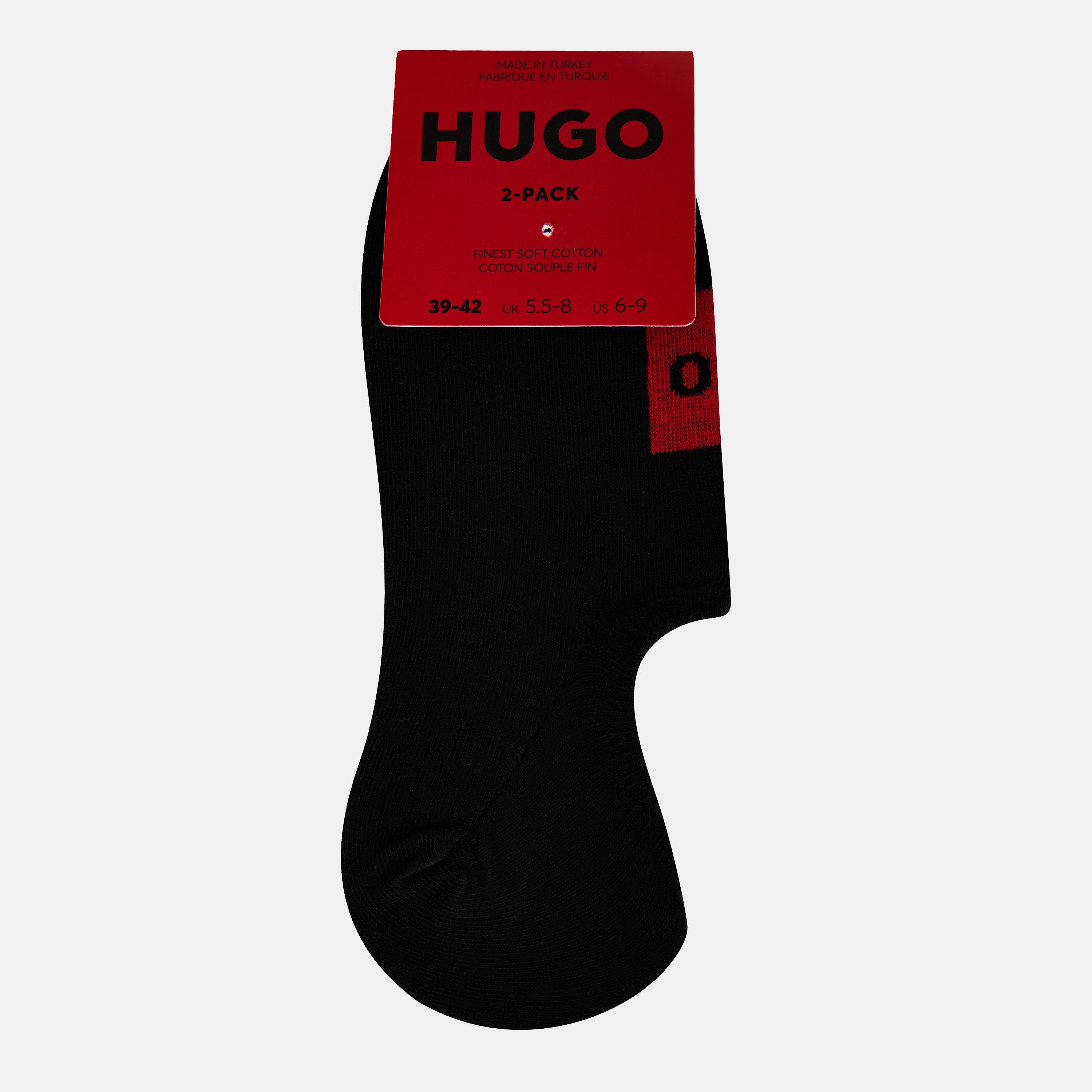 Black 001 - Hugo - Men's 2 Pack Label Trainer Socks - 1