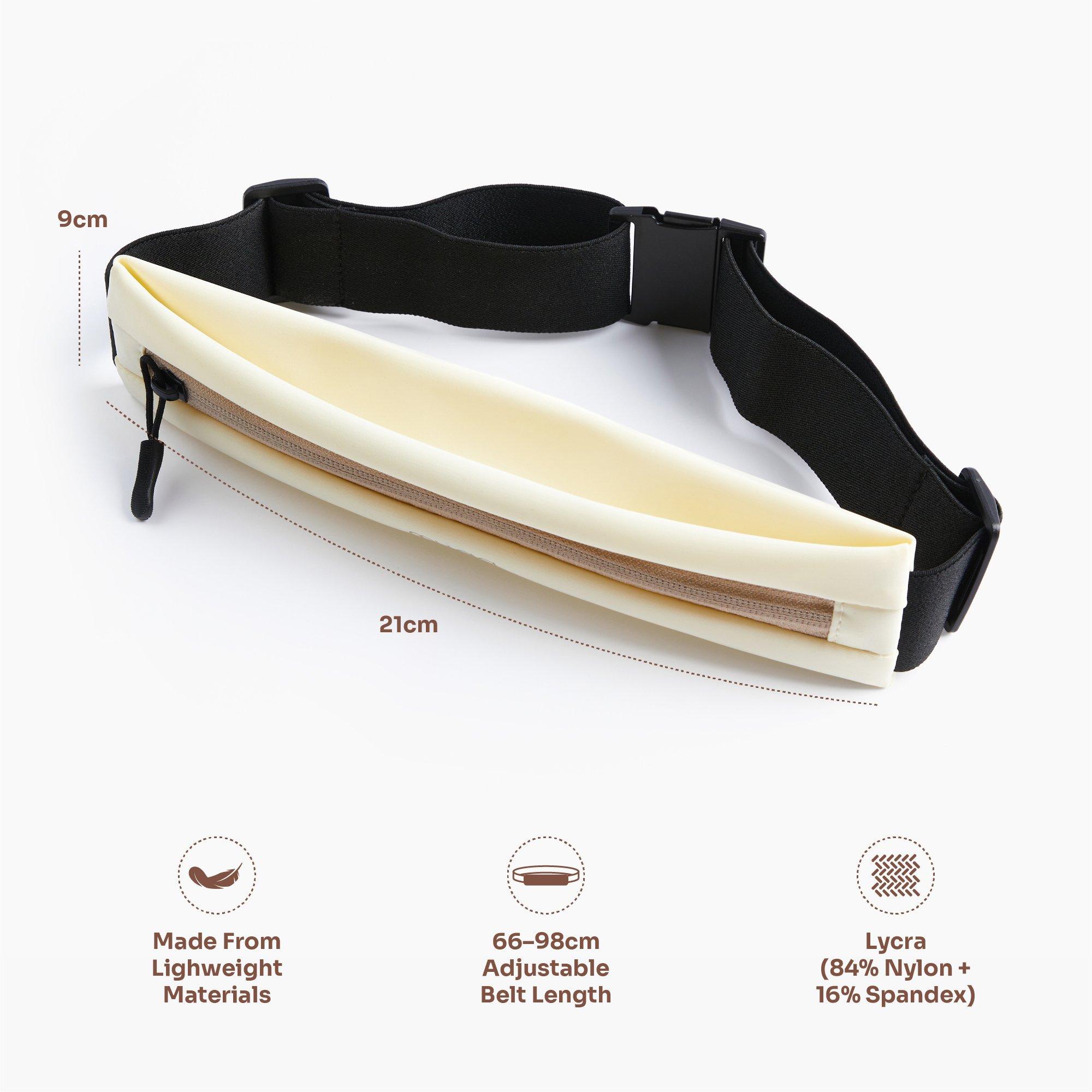 Cream - Myga - Myga Adjustable Running Belt Bag - 2