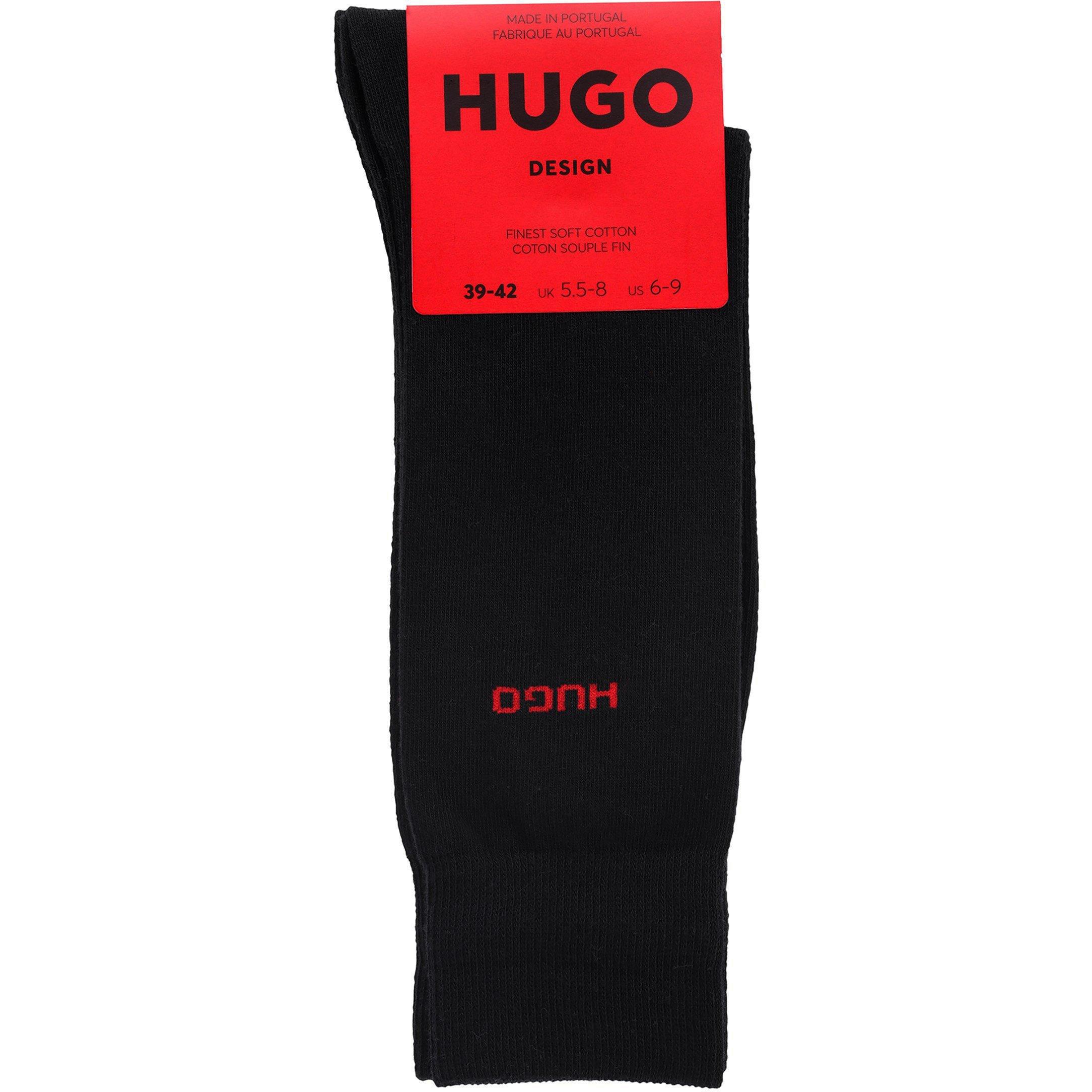 Black 001 - Hugo - Men's Logo Crew Socks 2-Pack - 3
